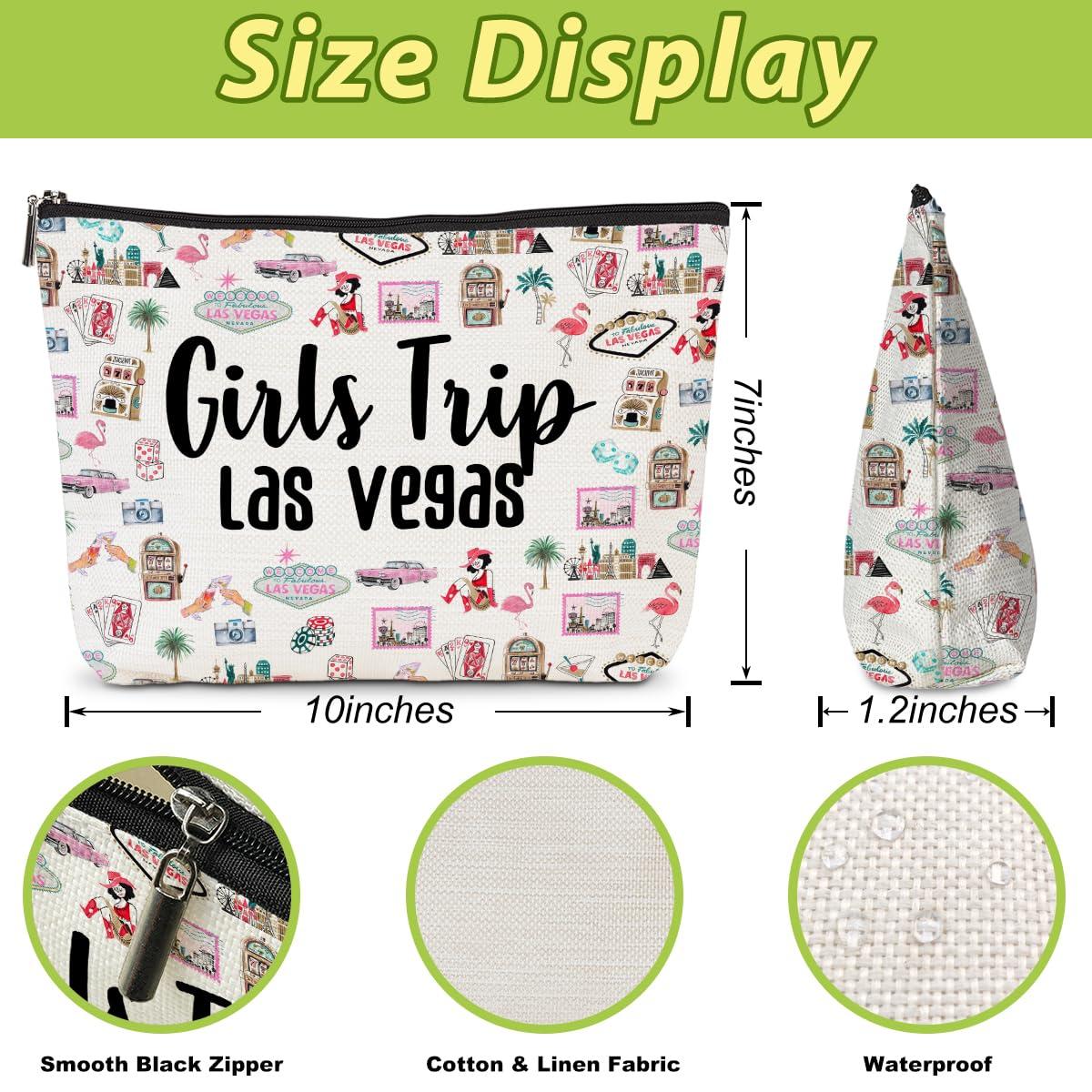 EIXU Las Vegas Lover Gifts Makeup Bag Cosmetic Bag Girls Trip Gifts Favors Girls Weekend Gifts Las Vegas Travel Souvenir Merch Birthday Friendship Gifts for Women Daughter Traveller Birthday Christmas