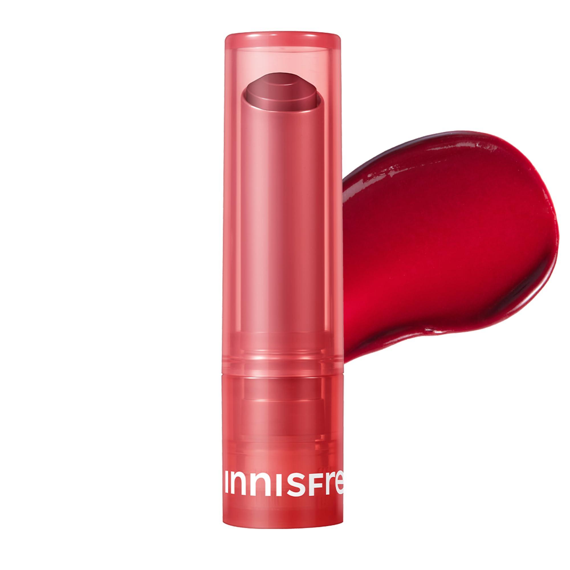 innisfree innisfree Dewy Tint Lip Balm with Hydrating Hyaluronic Acid and Ceramides, Tinted Korean Lip Balm, Power Cherry