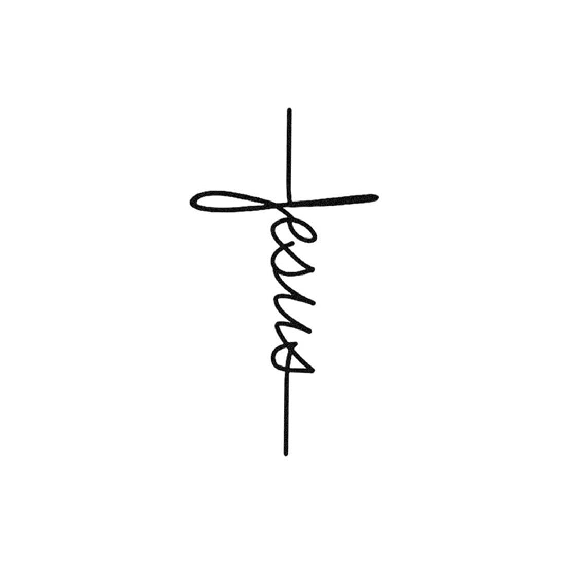 TattooIcon Jesus Script (Set of 2) - Jesus Word Tattoo / Religious Tattoo / Christian Tattoo