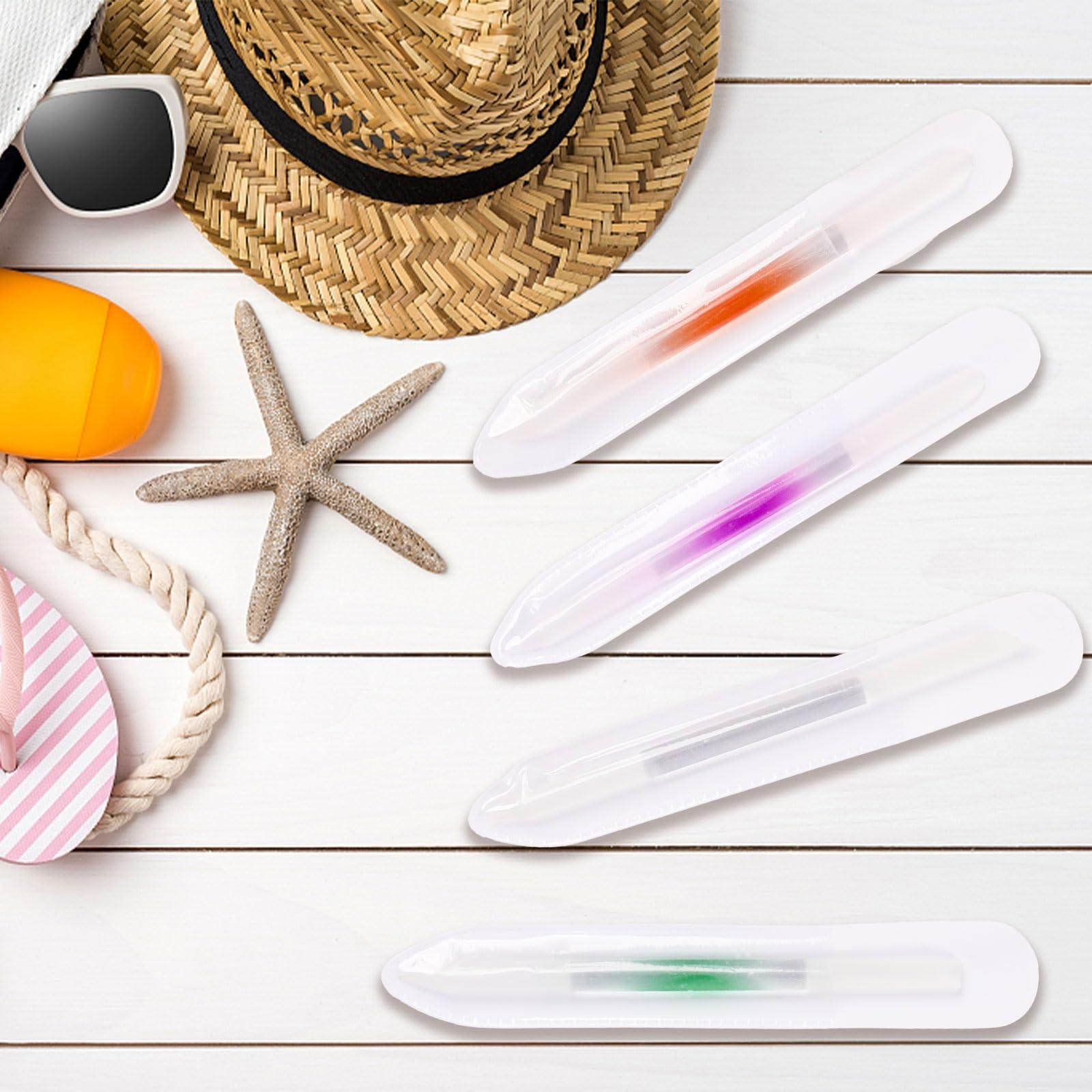 heemeei heemeei 4Pcs Glass Cuticle Pusher, Dual-Ended Manicure Stick, Crystal Cuticle Pusher Glass File, Professional Precision Filing Cuticle Remover, Manicure Pedicure Tools for Nails and Cuticles Care