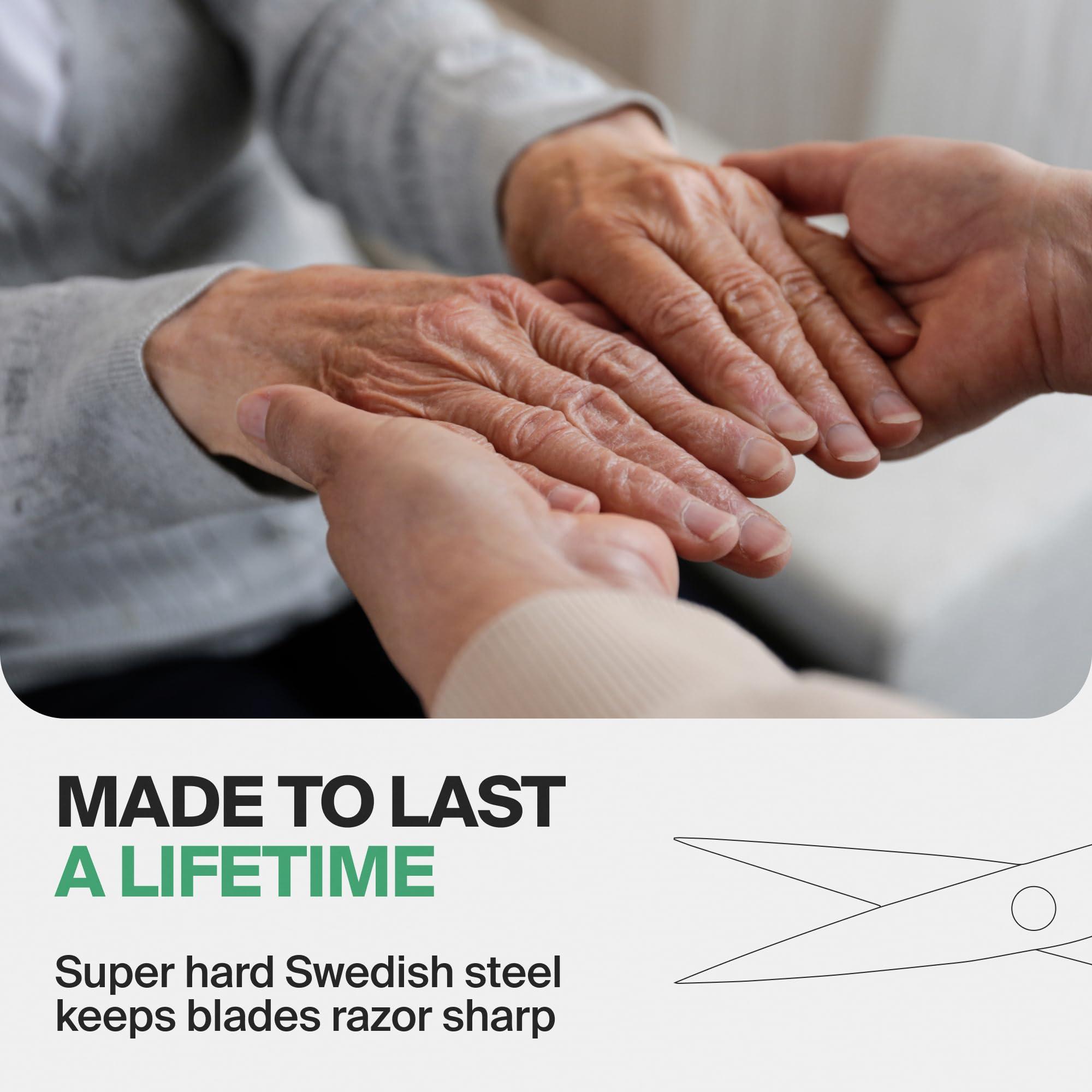 GERmanikure GERMANIKURE Nail and Cuticle Scissors - FINOX Stainless Steel Professional nail scissors for nail tips - nail scissors curved Manicure Tools in Leather Case - Ethically Made in Solingen Germany - 4702