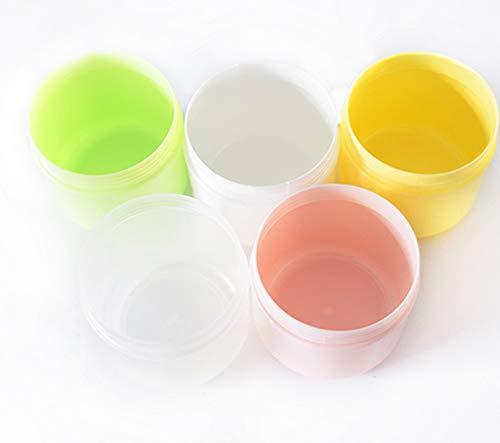 XINGZI 3Pcs 150ml/5oz Yellow PS Empty Refillable Leakproof Cosmetic Jars with Liners Dome Lid Facial Body Cream Pots Tins Boxes Cases Containers Dispense Sample Bottle for Cosmetic Cream Lotion Storage