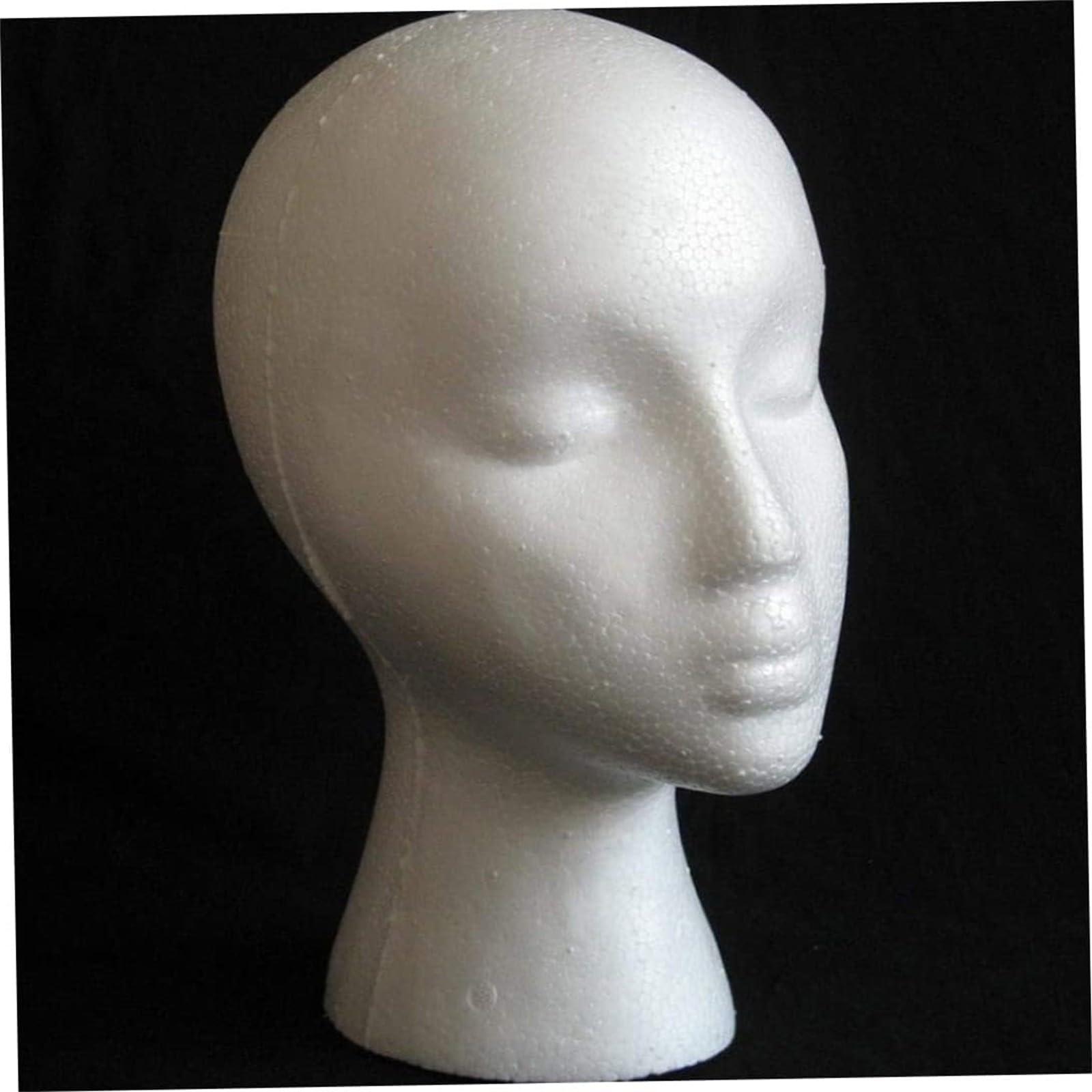 Generic Generic Styrofoam Mannequin Head, White Foam Female Wigs Display Model DIY Mannequin Manikin Head for Wig Hat Glasses
