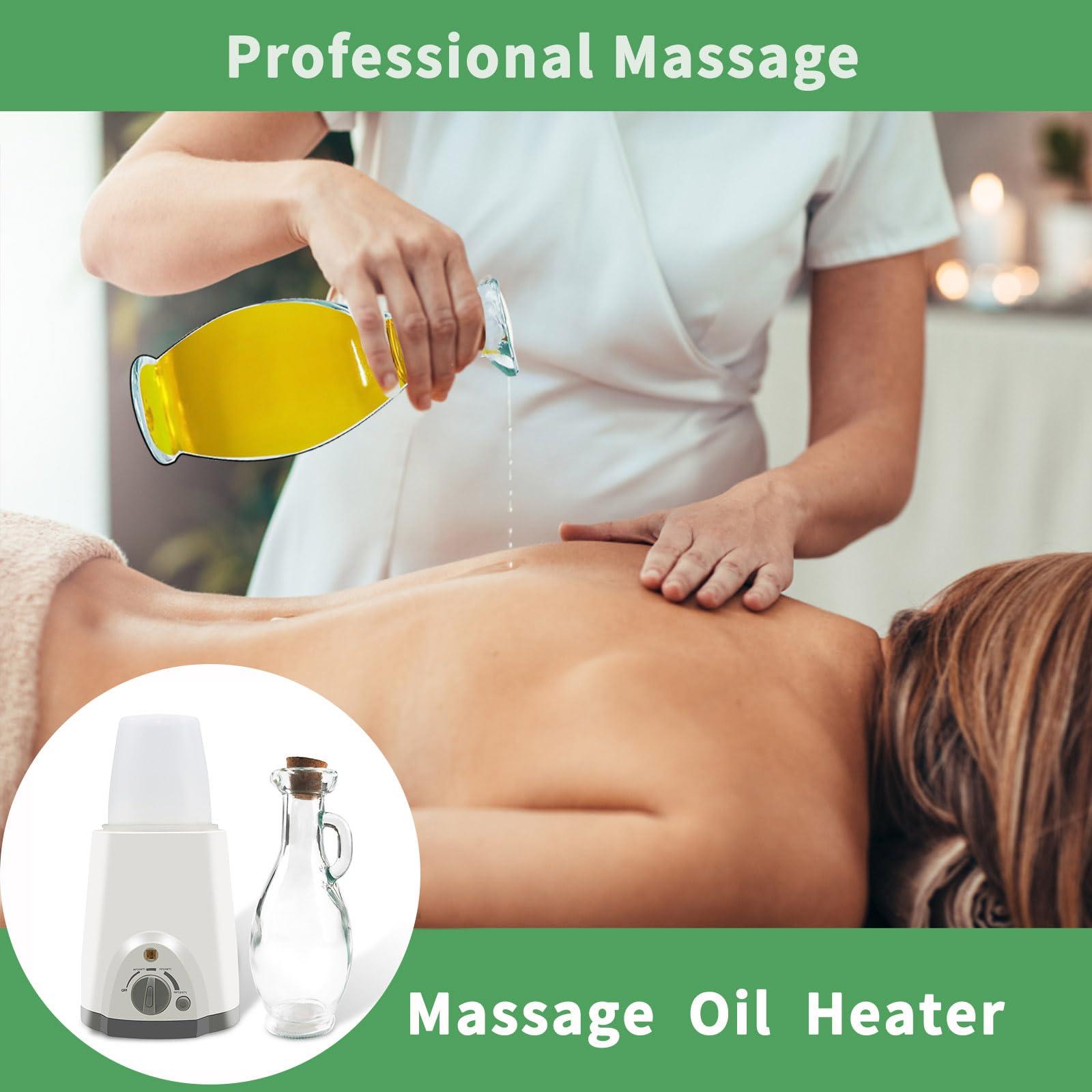 Surmol Oil Warmer for Massage With Glass Bottle - Professional Massage Oil Warmer for Massage Therapy Spa Home Salon, Lotion Warmer Oil Heater Dispenser