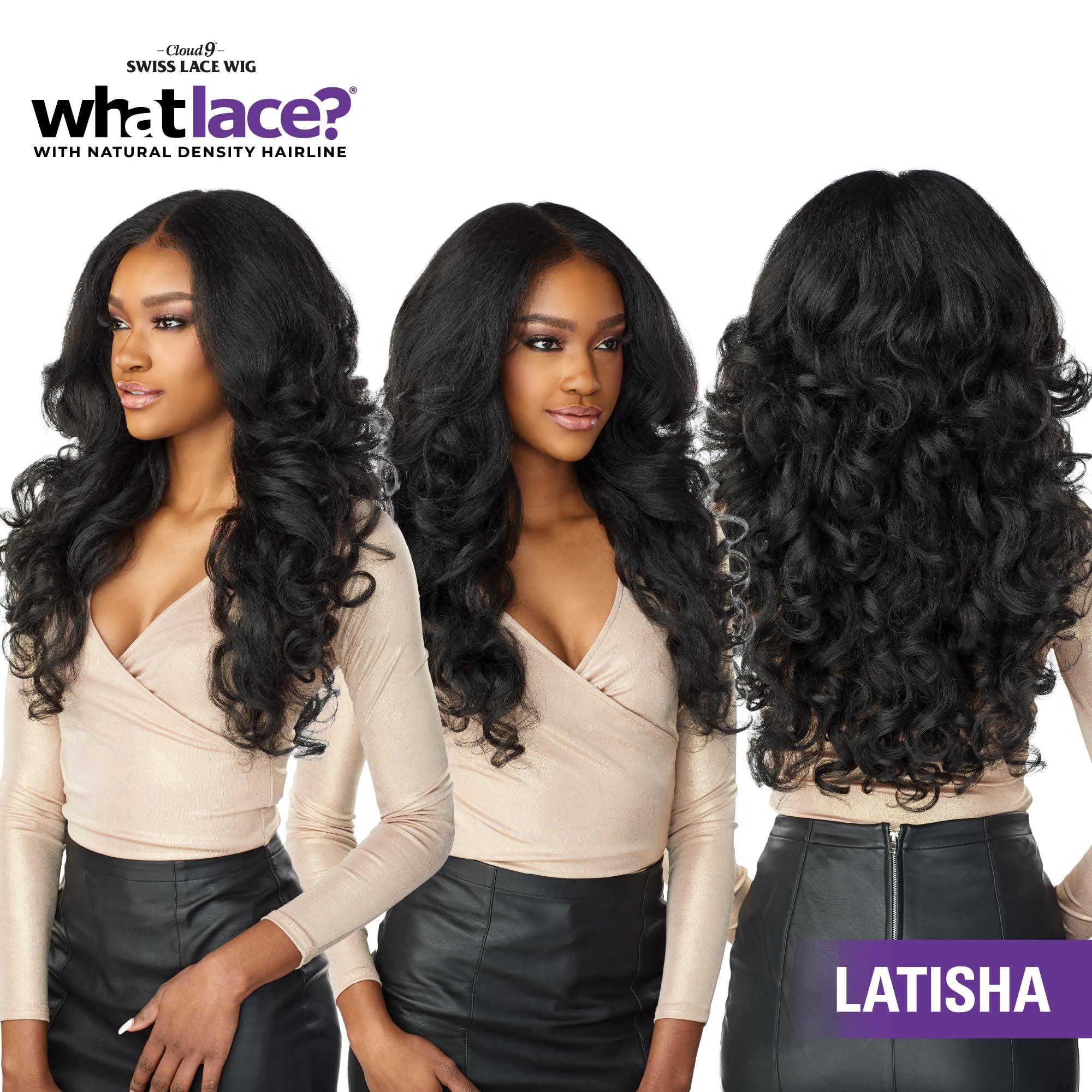 Sensationnel Sensationnel What lace 13x6 Wigs - latisha lacefrontal hand tied glueless synthetic with natural density preplucked hairline (Tipped Off Black and Burgundy T1B/BG)