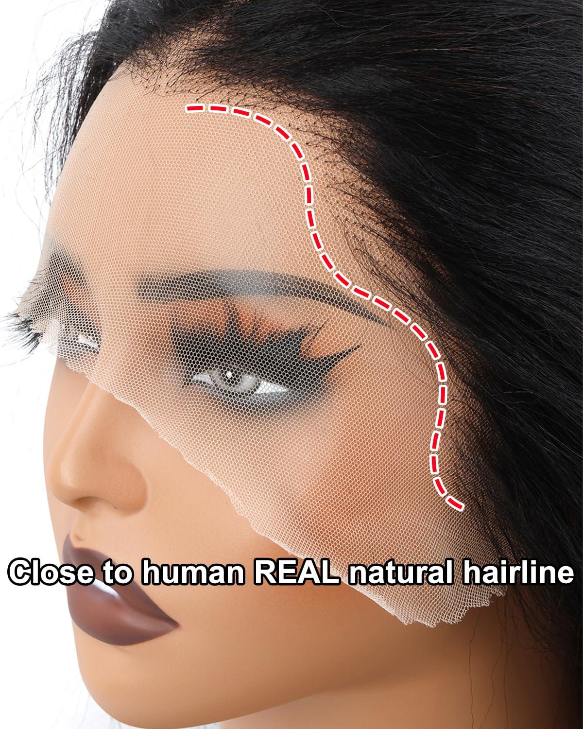 Kerriana 20 22 24 inch kinky straight bundles with 14 inch yaki straight 13x4 lace front bob wig