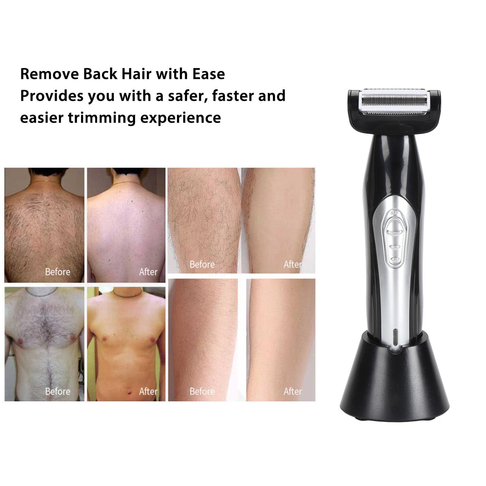 Dpofirs Back Shaver for Men, Electric Back Shavers, Mens Back Groomer,Extreme Reach Removable Handle, Self Service Back Hair Shaver, Body Hair Trimmer Grooming Kit for Wet Dry