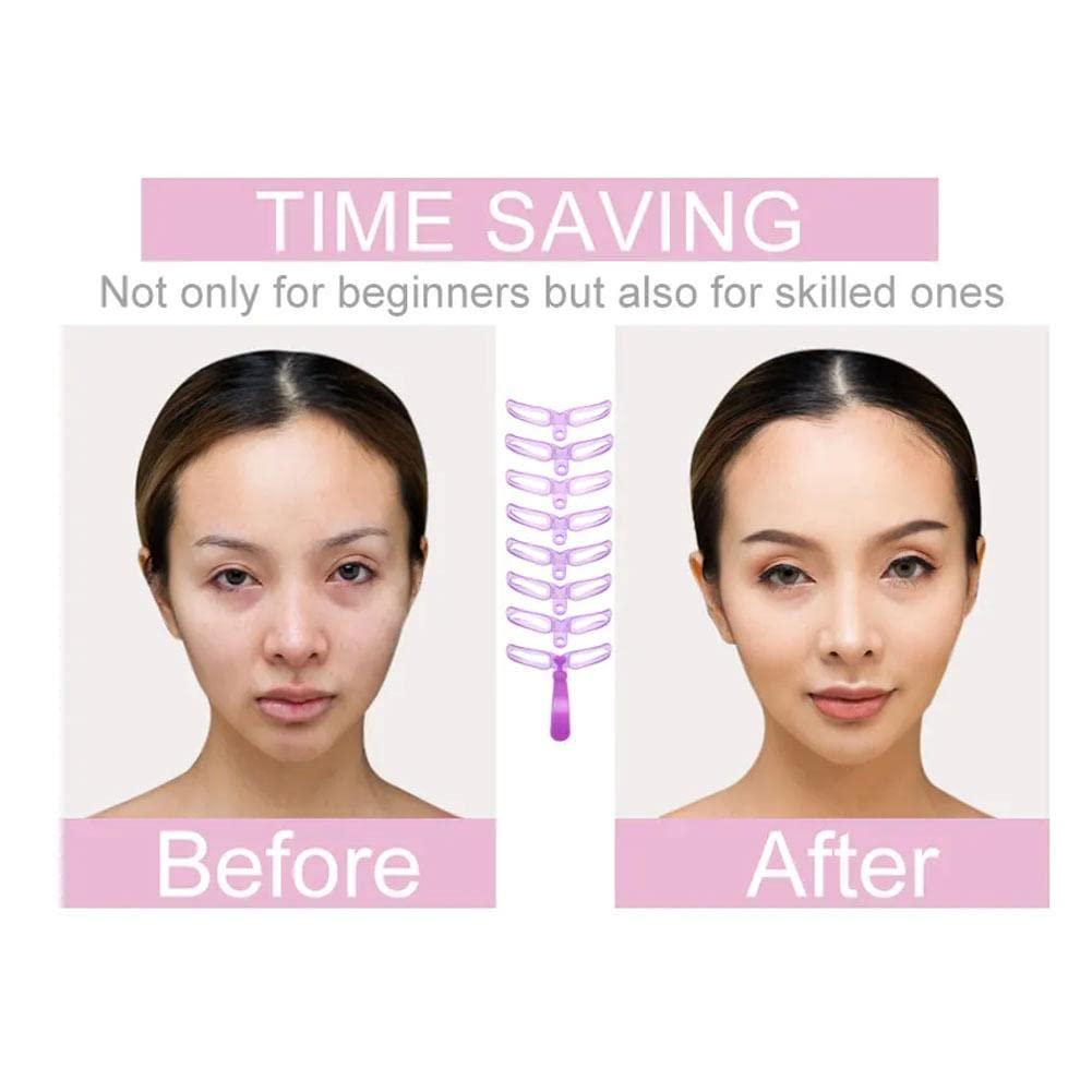 Generic Eyebrow Stencils, Eyebrow Template,8 Styles Eyebrow Template DIY Grooming Eyebrow Shaping Kit,Eyebrow Stencil with Handle and Strap