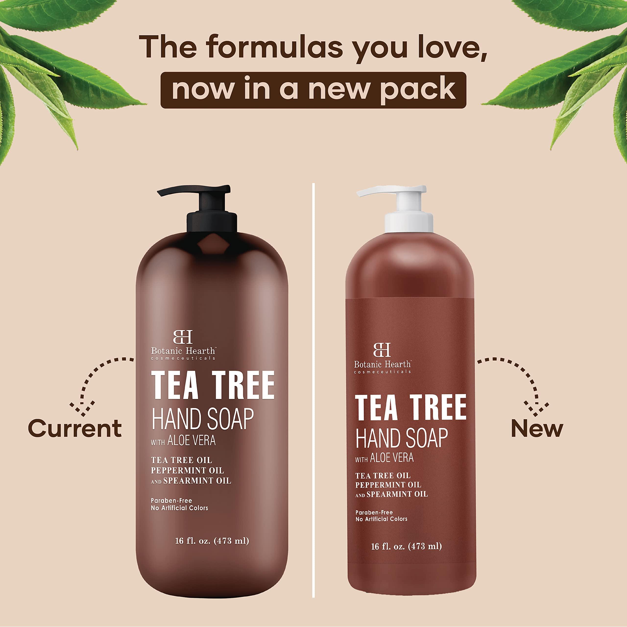 Botanic Hearth Botanic Hearth Tea Tree Liquid Hand Soap - Sulfate Free Formula - Multi Purpose Hand Wash with Aloe Vera and Premium Grade Tea Tree Oil, Pump Dispenser - 16 fl oz