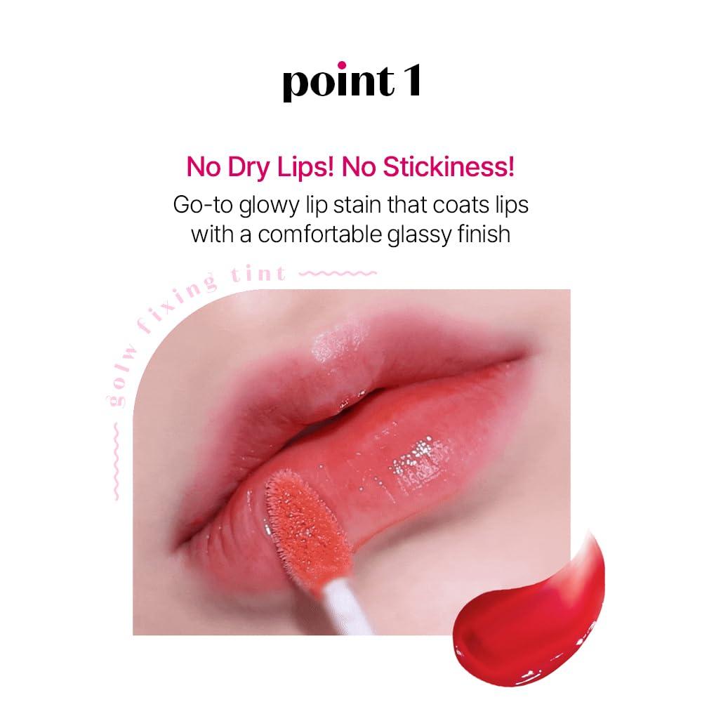 ETUDE ETUDE Glow Fixing Tint #7 Cold Fuchia | Non-Sticky Glossy Shine Lip Stain | Fills up with Comfortable Moisture | Tints for Dry Lips