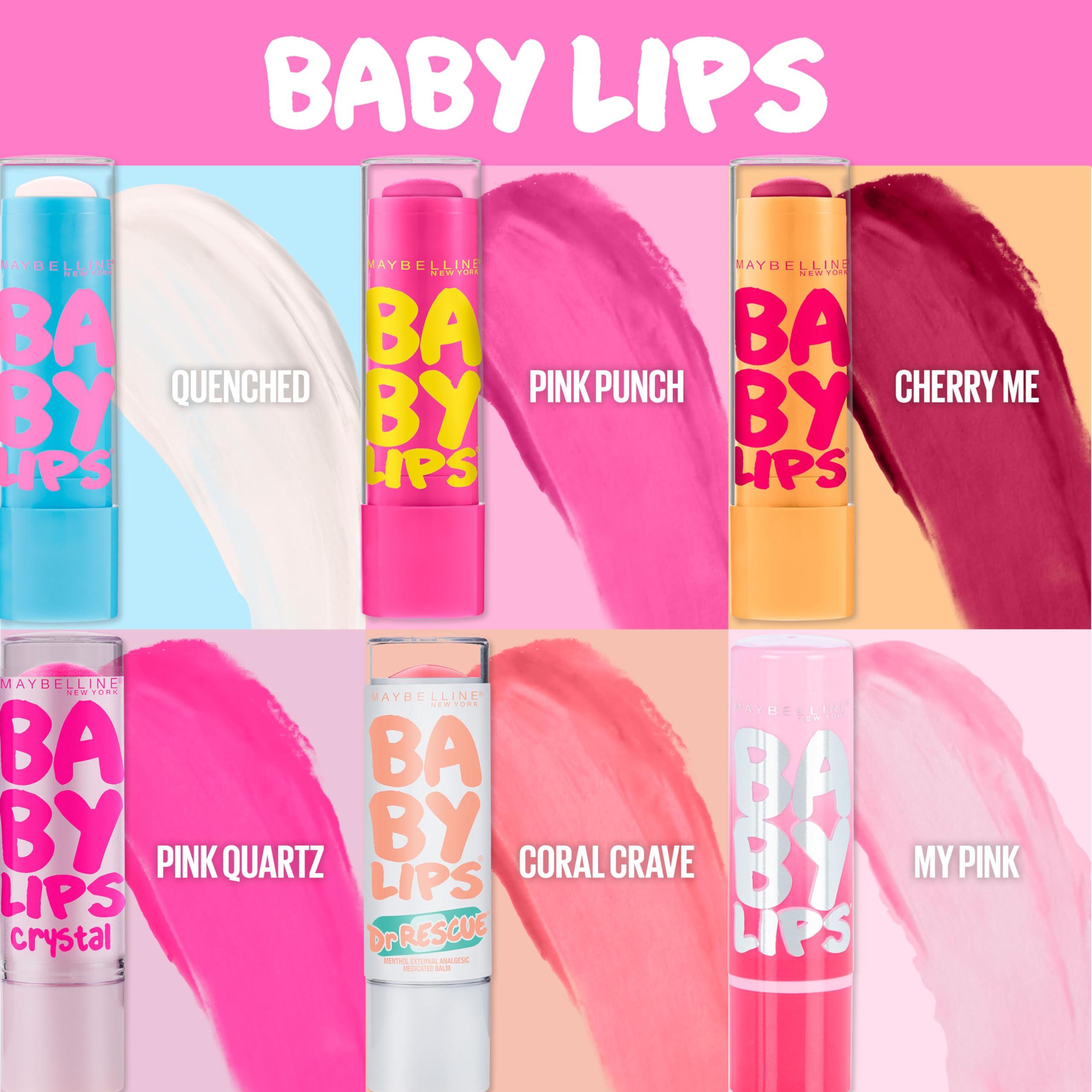 MAYBELLINE Maybelline New York Baby Lips Moisturizing Lip Balm 3-pack, Lip Care Essentials, 3 Shades
