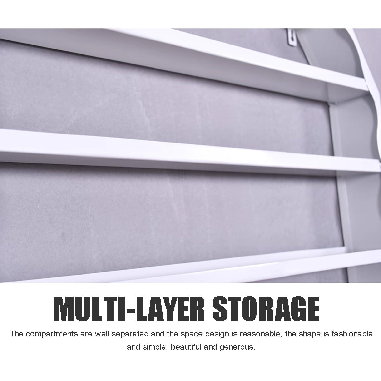 Yesbon Yesbon Wall-Mounted Metal Nail Polish Display Rack, Nail Art Shelf Display Stand, Essential Oil Perfume Combination Shelf, Display Storage Shelves for Salon Shop, Living Room,Black,3 Piece