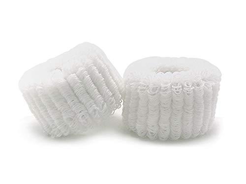 Charlotte Cotton Large Black Soft Thick Towelling Hair Ponios Bobbles Ponytail Bands Black Terry Ponytail Holder (10PCS WHITE)