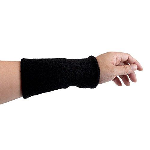 GOGO GOGO 2 PCS Thick Wristband 6 Inch Long Terry Cloth Sports Sweatband Black