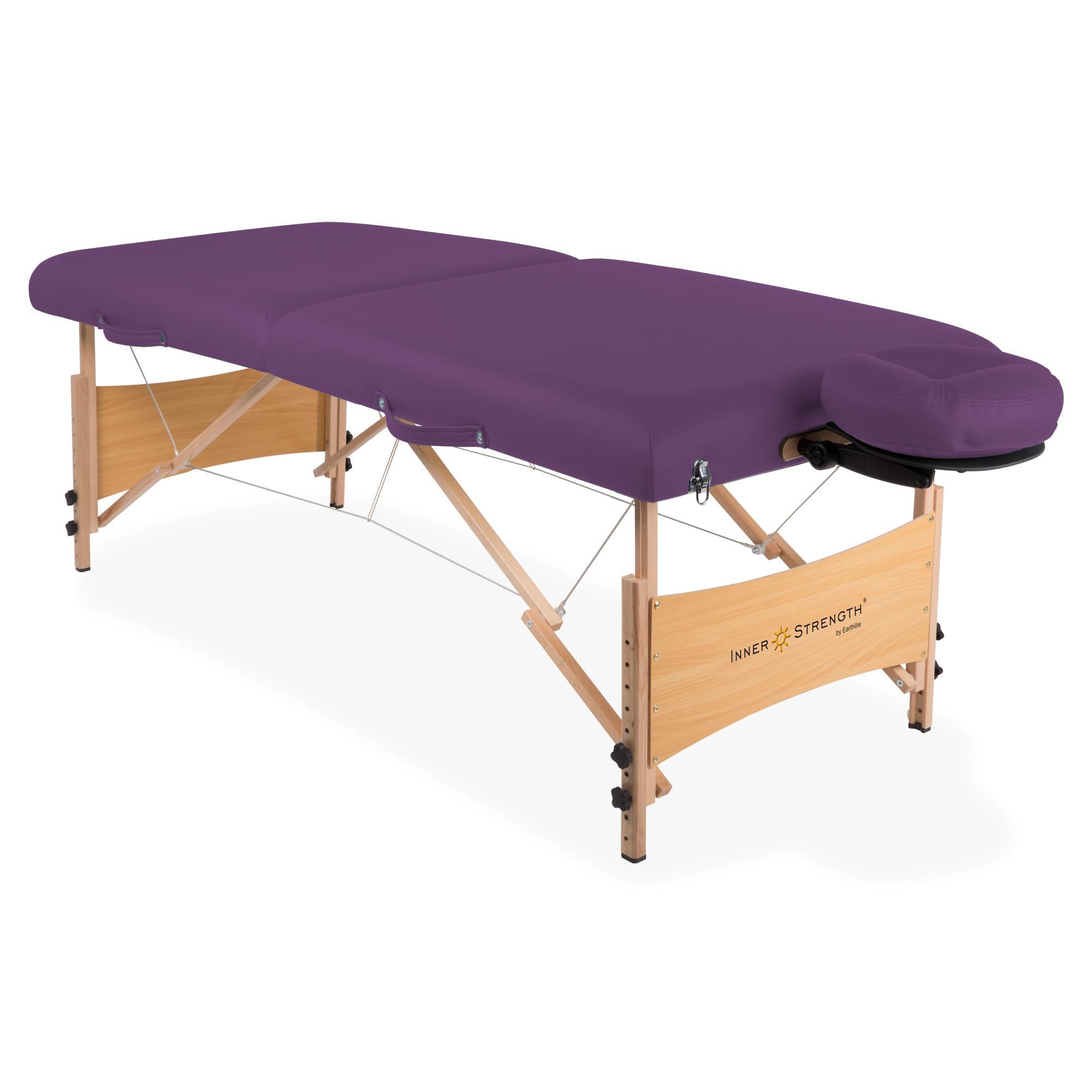 Inner Strength Inner Strength Portable Massage Table Package Element Incl. Deluxe Adjustable Face Cradle, Face Pillow & Carrying Case, Purple