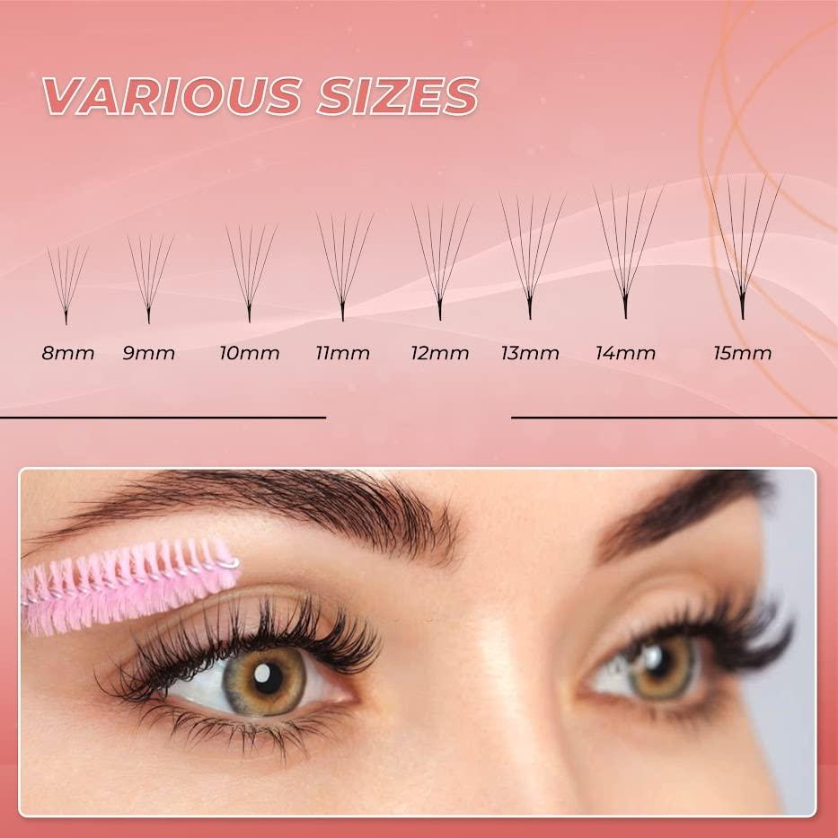 JINKGOLASH JINKGOLASH 500 Eyelash Extension Promade 4D to 16D Not Premade, Ultra Lash Fans 0.03/0.05/0.07mm Thickness, C D Curl Lashes, 8 - 16mm Length for Easy Volume Individual Eyelash Extensions Clusters DIY(12D-0.03-D (14mm))
