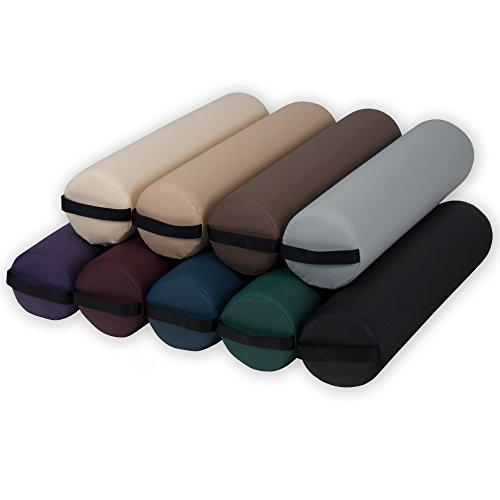 EarthLite EARTHLITE Massage Bolster Pillow Full Round Durable, Easy to clean 100% PU Upholstery incl. Strap Handle/Professional Quality CFC-FREE/Back Pain Relief, Mystic Blue