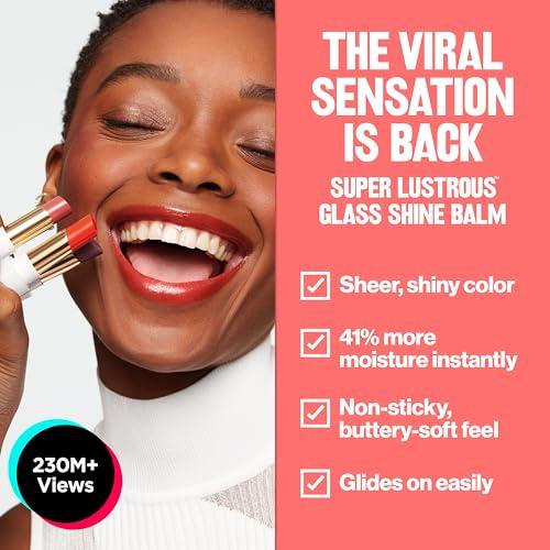 REVLON REVLON Super Lustrous Glass Shine Balm, Hydrating Tinted Lip Balm, Sheer, Glossy Shiny Finish, 003 Honey Shine, 0.11 oz