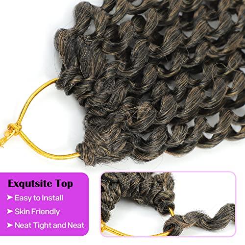 Rainish Passion Twist Hair 24 Inch Pre-looped Passion Twist Crochet Hair 9 Packs Pre-twisted Water Wave Crochet Braids Butterfly Locs Long Bohemian Braiding Hair Extensions (24 Inch, (Pack of 9), T1B/27)