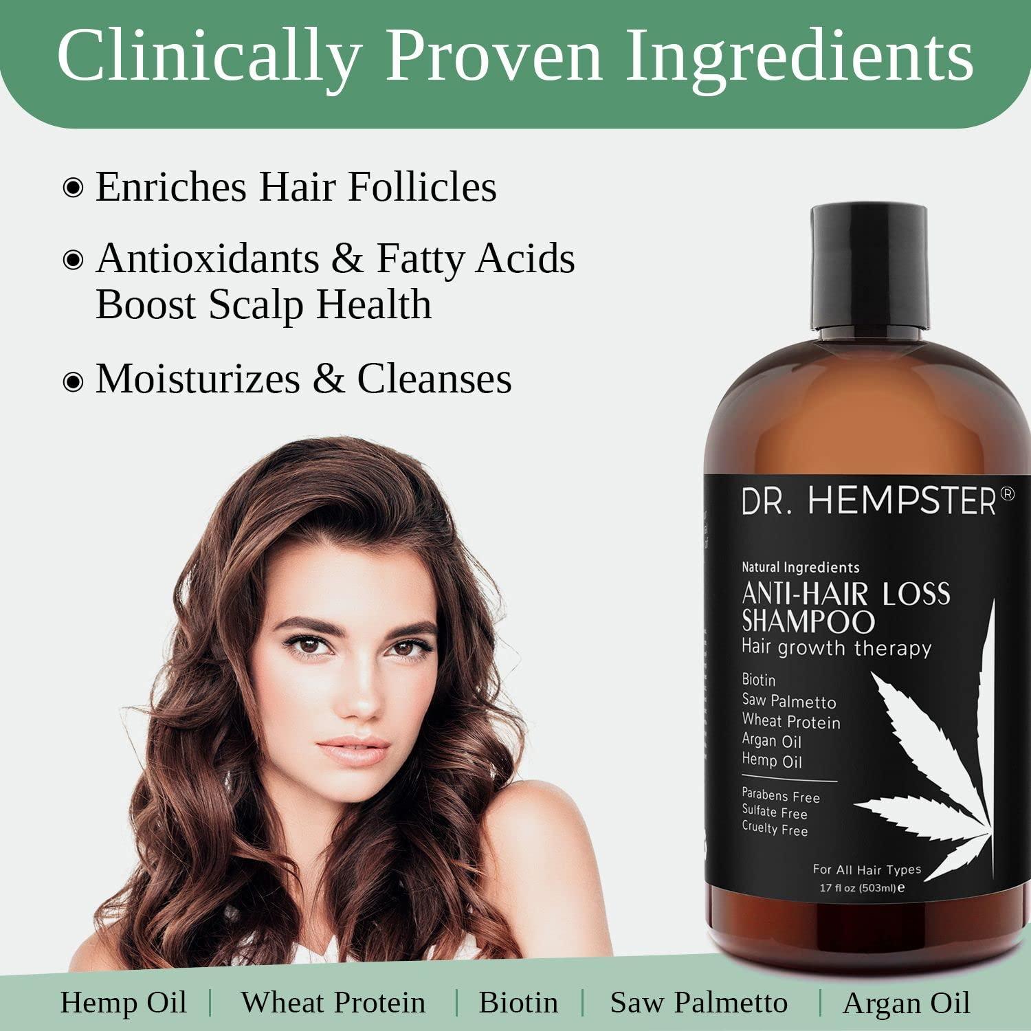 DR. HEMPSTER Biotin Hair Loss & Thinning Treatment for Men & Women - Hair Growth Shampoo for Regrowth