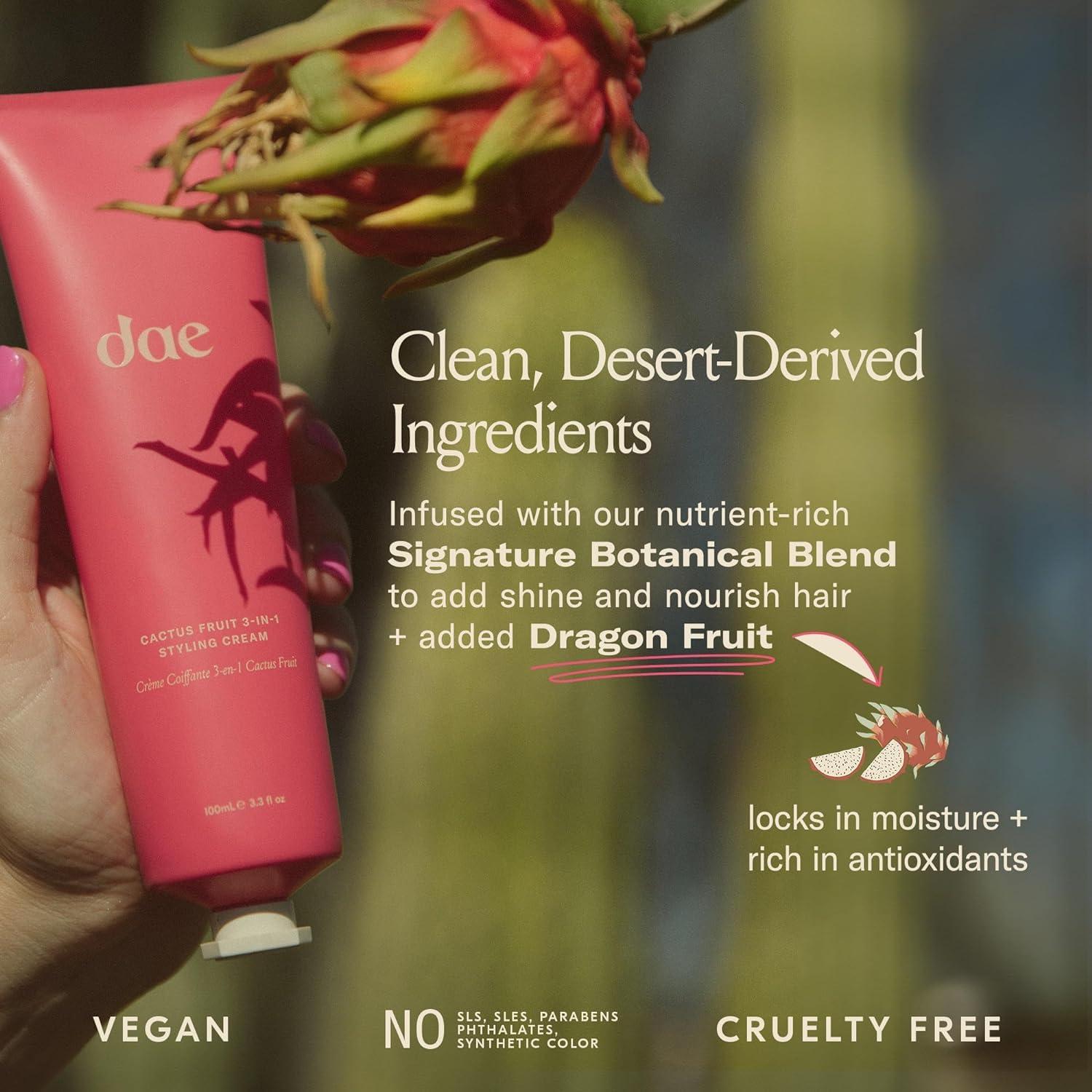 DAE DAE Cactus Fruit 3-In-1 Styling Cream - Smooth Styles, Prep Shiny Blowouts, Defines Curls (5 oz.)