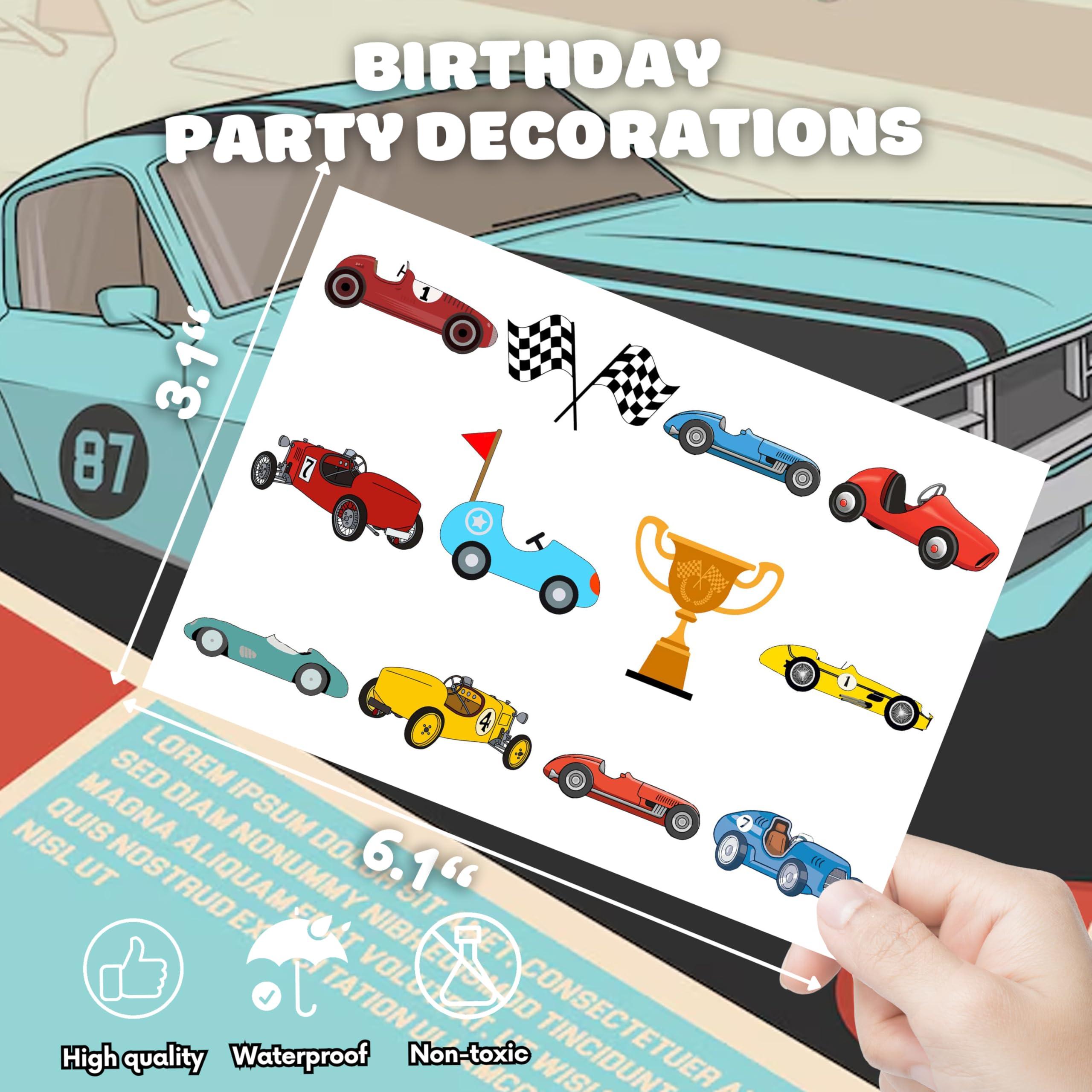 NinthAvenue Basics 96PCS Vintage Car Temporary Tattoos Classic Car Birthday Party Decorations, Retro Car Themed Favors, Supplies, Stickers for Kids Boys Girls, Gifts & School Rewards