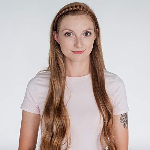 MADISON BRAIDS Madison Braids 2 Pack Women's Lulu Two Strand Headband Hair Braid Synthetic Hair Piece Extension - Golden Red