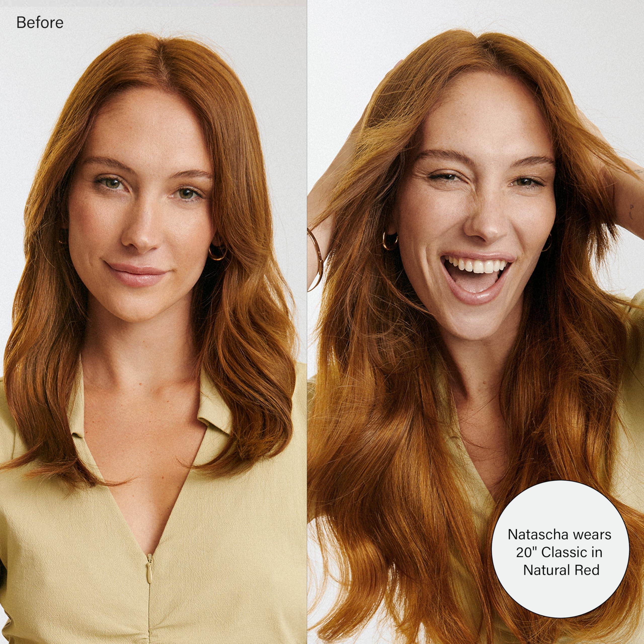 Luxy Luxy Hair 24\" Chestnut Brown Highlights Classic Clip-In Hair Extensions (240 grams) 100% Remy Human Hair, Natural,Volume, 10-Piece Set, Blends Easily