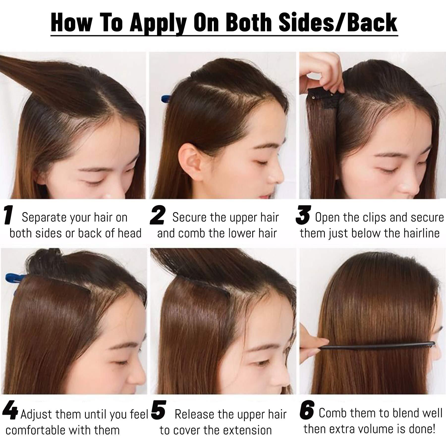 S-noilite S-noilite Short Hair Extensions Clip in Human Hair 2PCS 2 Clips Short Clip in Hairpieces Remy Hair For Women with Short Hair Adding Hair Volume 20g 6Inch-Platinum Blonde