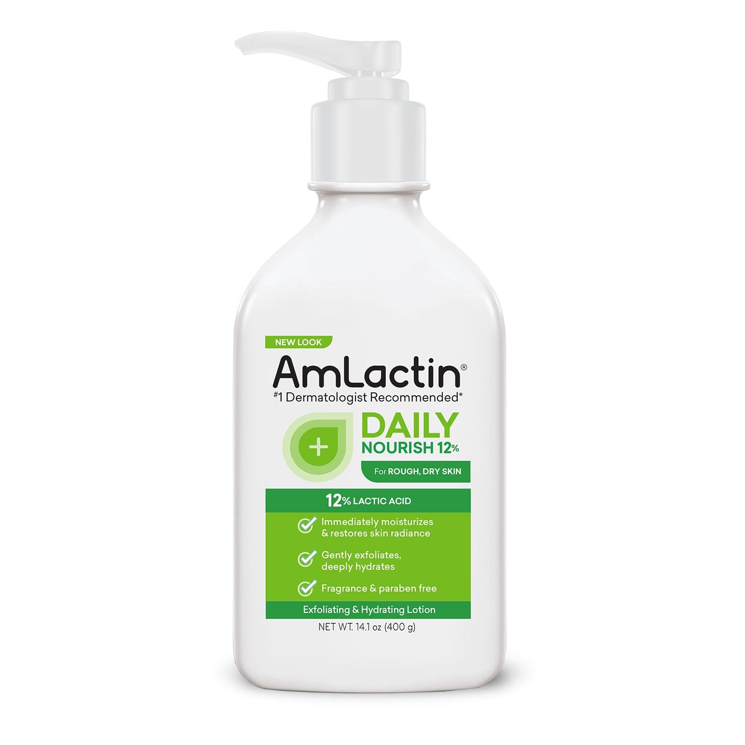 AmLactin AmLactin Ultra Smoothing - 4.9 oz Body & Hand Cream with 15% Lactic Acid - Exfoliator and Moisturizer & Daily Nourish 12% - 14.1 oz Body Lotion with 12% Lactic Acid - Exfoliator and Moisturizer