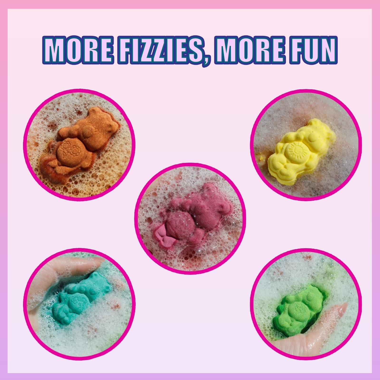 Townley Girl Care Bears 6 Pack Bubblegum Scented Bath Bombs - Ages 3+ Character Molded Bath Bombs Fun & Bright Colors - Great Birthday Gifts, Stocking Stuffers, Slumber Parties, Spa Days & More by Townley Girl