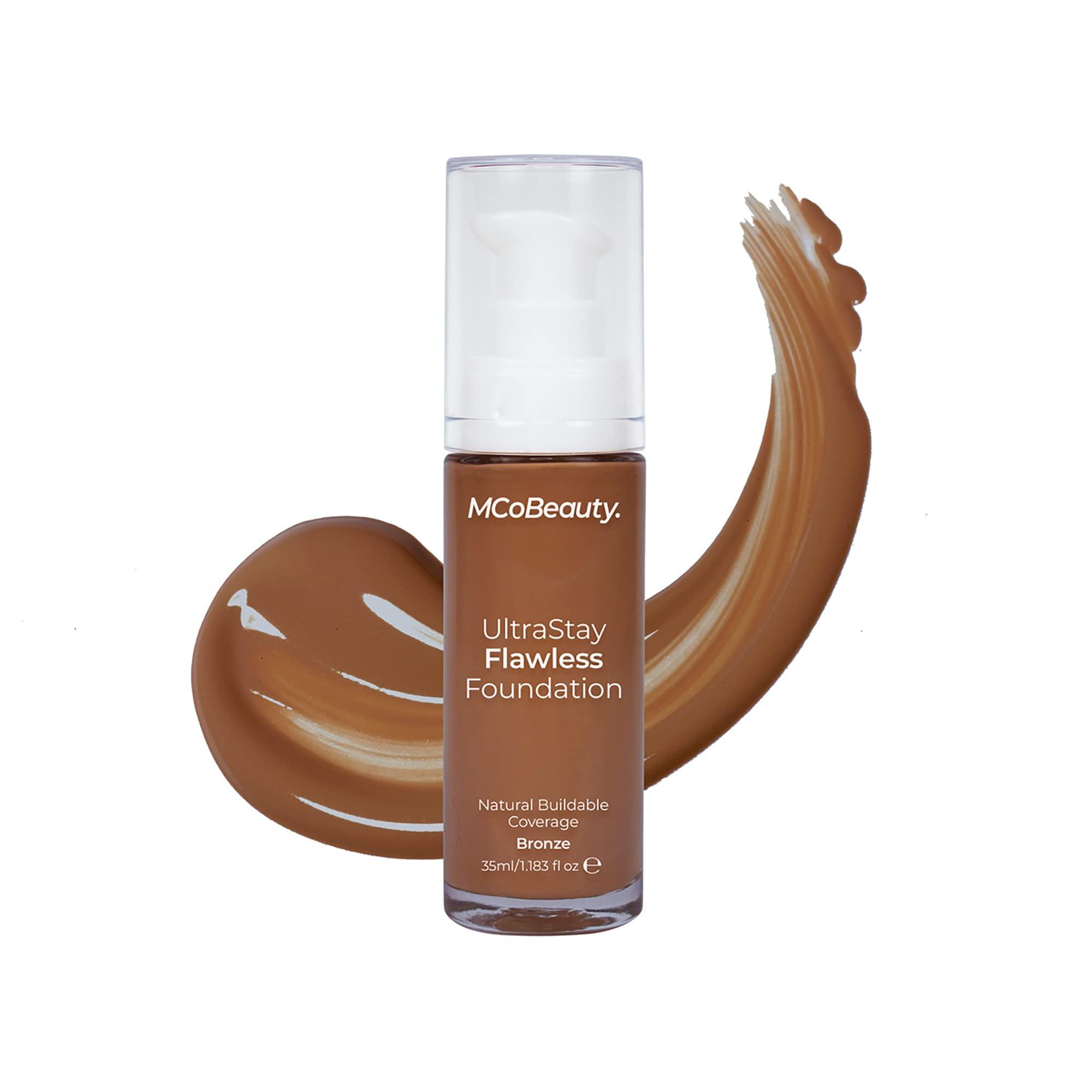 MCoBeauty MCoBeauty Ultrastay Flawless Foundation - Offers Medium To Full Coverage With A Natural Matte Finish - Controls Oil - Rich In Antioxidants To Protect And Nourish The Skin - Bronze - 1.18 Oz