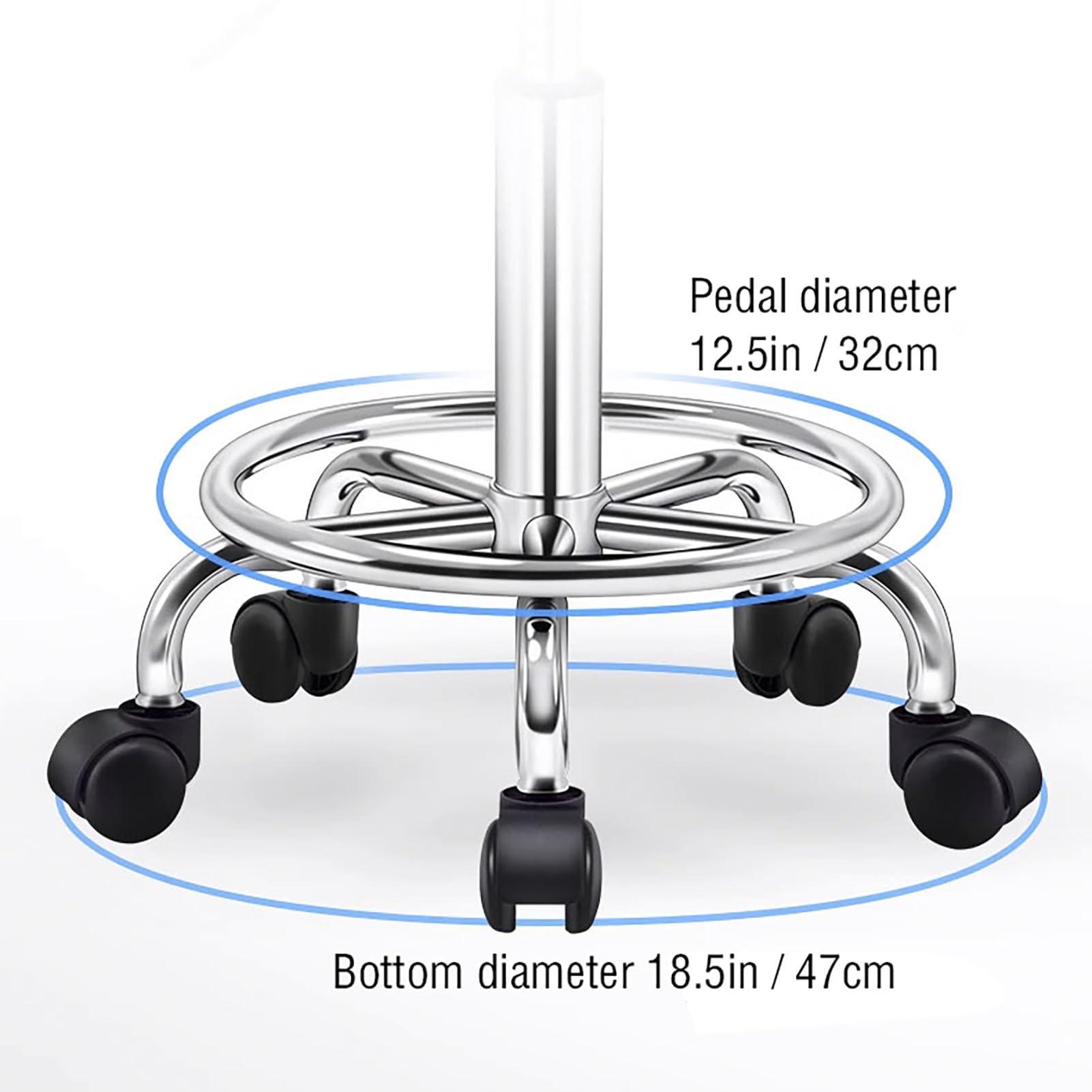 GFAZXDS GFAZXDS Adjustable Height Rolling Swivel Salon Stool with Foot Rest, Tattoo Drafting Work SPA Task Chair with Backrest and Wheels (Black)