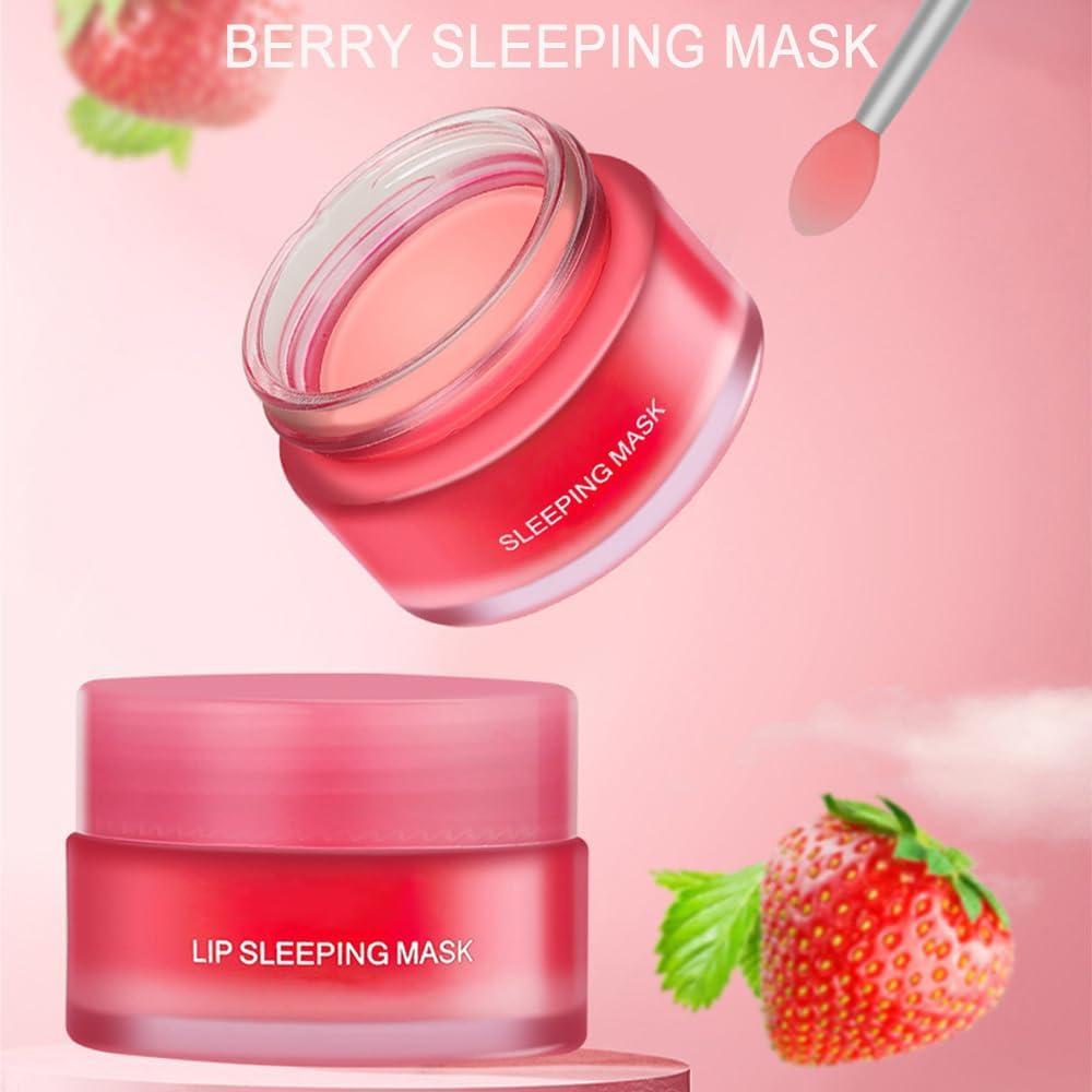 KlsyChry Lip Sleeping Mask Overnight Treatment, Lip Moisturizer for Very Dry Lips, Night Time Lip Balm Sleeping Lip Repair Mask for Dry Cracked Lips (Berry)