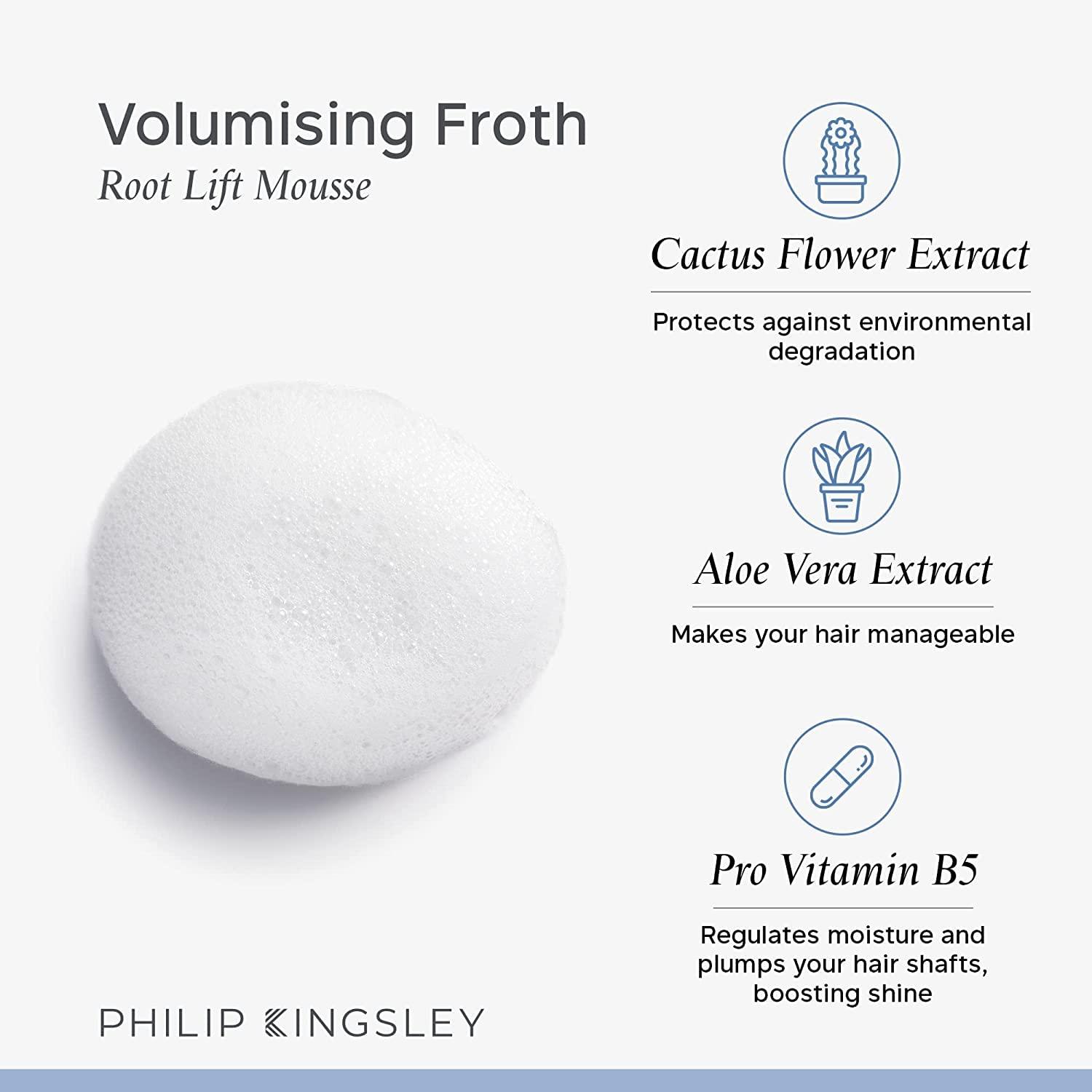PHILIP KINGSLEY PHILIP KINGSLEY | Volumizing Froth Styling Mousse | Root Lifting Moose | Long-Lasting Volume and Lift with Medium Hold | 11.69oz