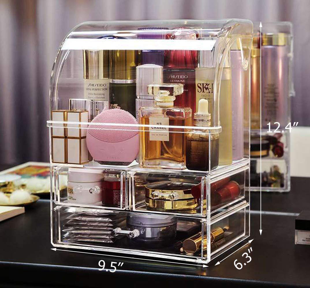 MOOCHI MOOCHI Professional Cosmetic Makeup Organizer Dust Water Proof Cosmetics Storage Display Case with Drawers Portable For Brushes Lipsticks Jewelry