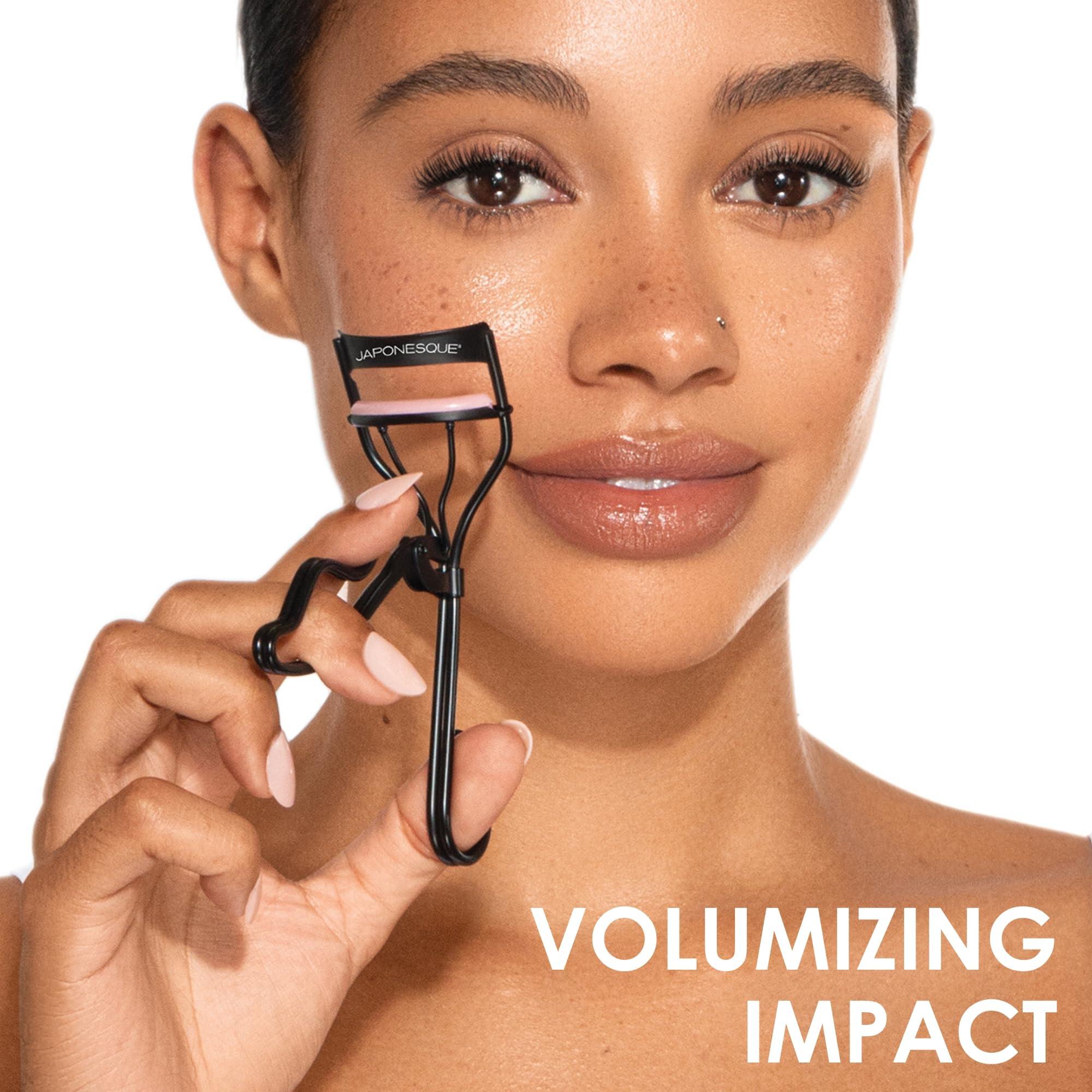 JAPONESQUE JAPONESQUE Professional Volumizing Lash Curler for Natural & False Lashes on Most Eye Shapes and Large Eyes, 1 Refill Pad, Holds Curl up to 8 Hours