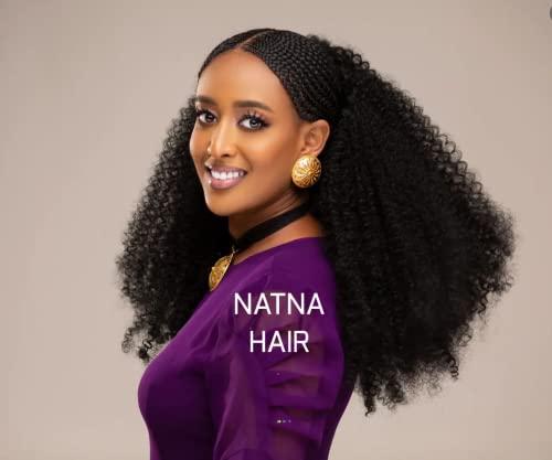 NATNA HAIR NATNA HAIR Synthetic 4 Bundle Hair Extension for Traditional Eritrean Ethiopian Hair Braiding (Sanday XL)