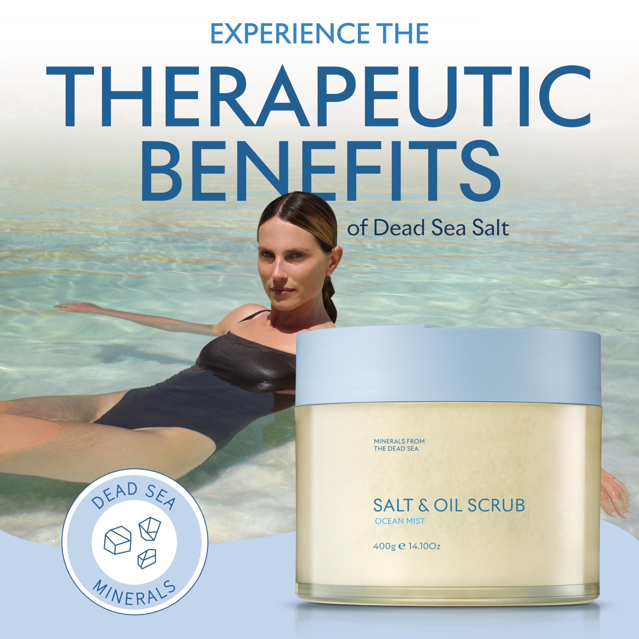 SEACRET SEACRET Body Scrub - Salt & Oil Body Exfoliator with Dead Sea Minerals and Essential Oils, Ocean Mist Scent 14.1 FL.OZ.