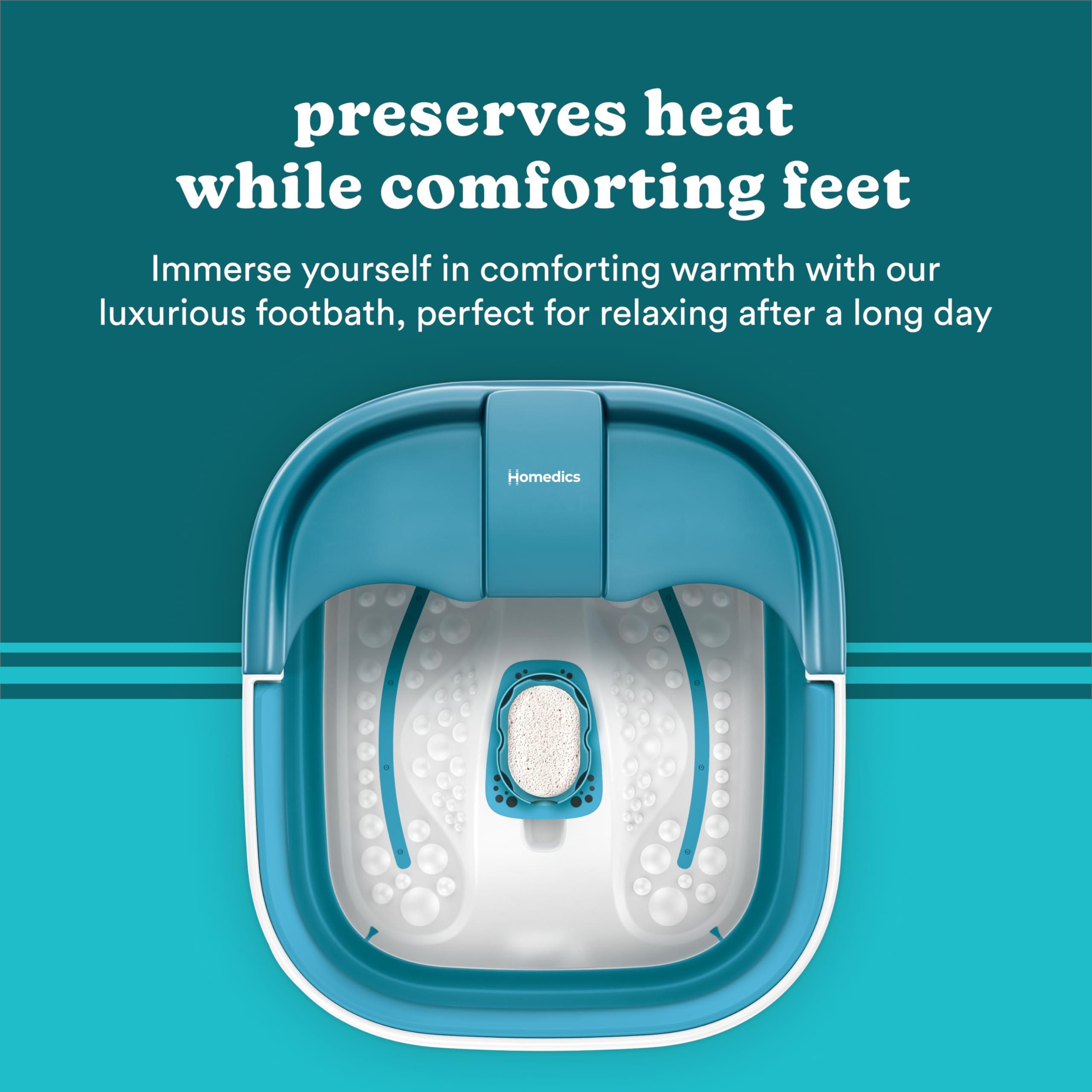 Homedics Homedics Smart Space Bubble Mate Collapsible Foot Spa, Heat-Maintaining, Bubble Massage with Pumice Stone and Splash Guard