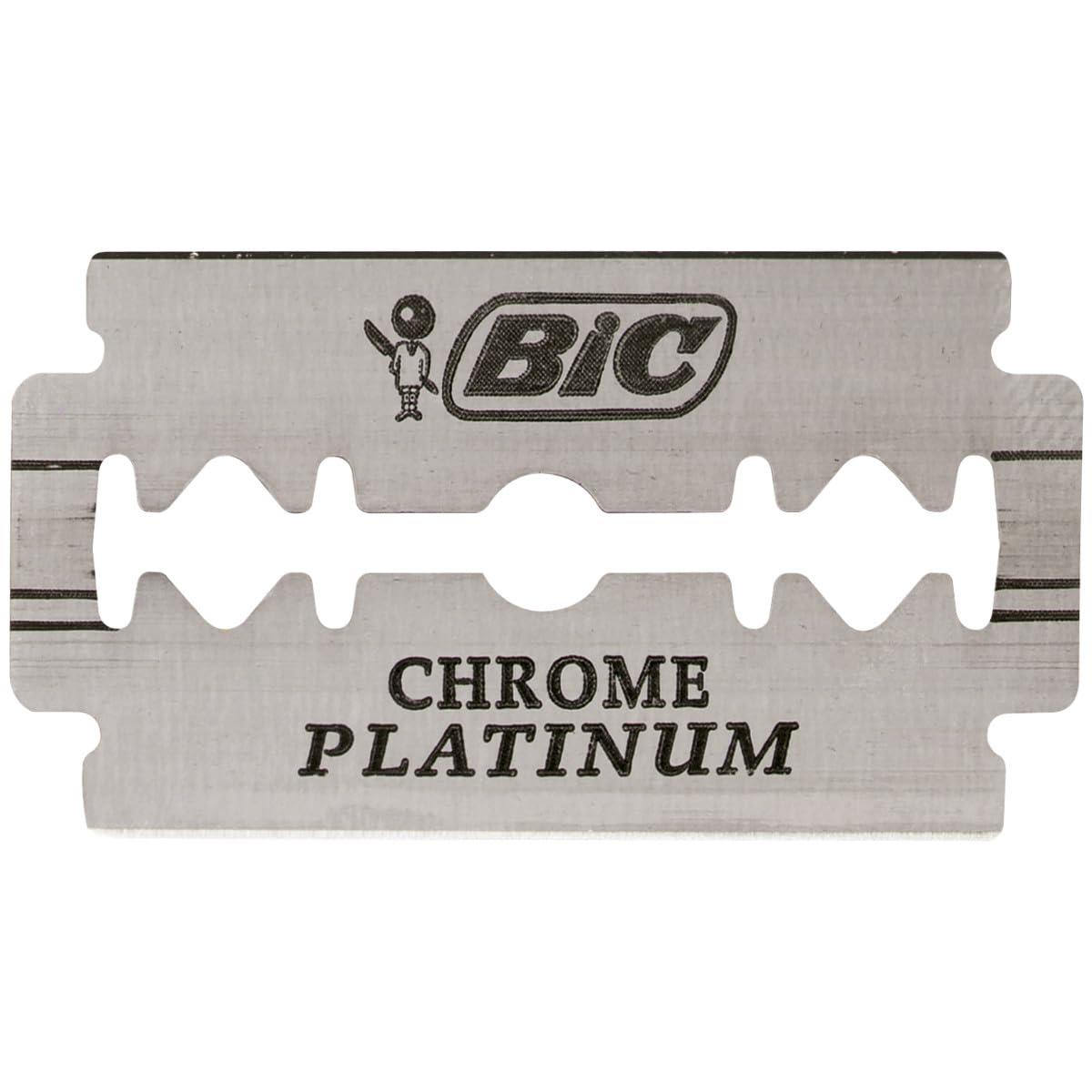 BIC BIC Chrome Platinum Double Edge Safety Razor Disposable Single Blades (100 Pack)