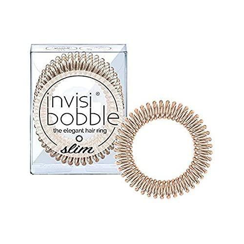 invisibobble invisibobble SLIM Traceless Spiral Hair Ties - Pack of 3, True Black - Strong Elastic Grip Coil Hair Accessories for Women - No Kink, Non Soaking - Gentle for Girls Teens and Thick Hair