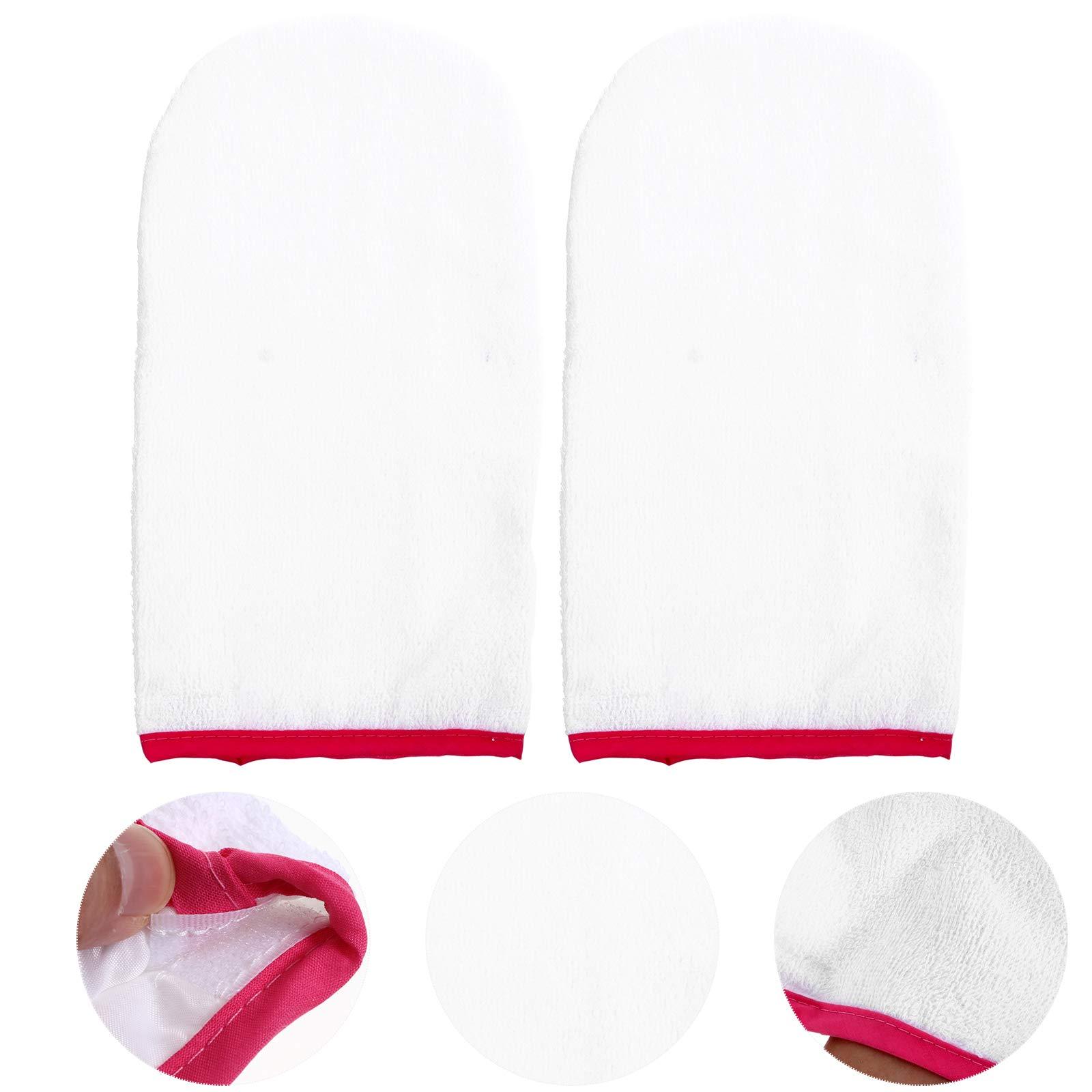 Beaupretty 1 Pair Waxing Gloves Moisturizing Gloves for Dry Hands Nail Art Gloves Heated Glives Aloe Infused Gloves Bath Gloves Hand Lotion Gloves Mitts Tote Bag Manicure Red Towel