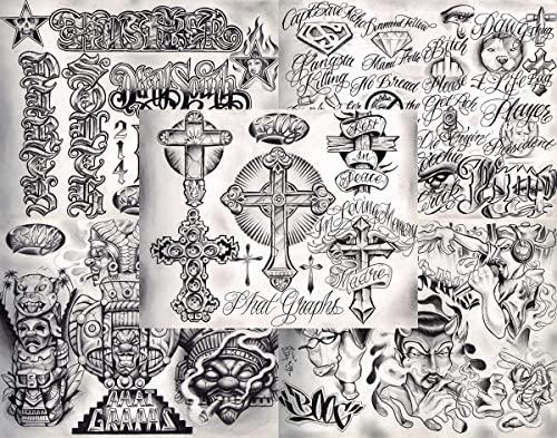 Tattoo Life Boog From The Streets With Love Gangsta Style Tattoo Flash 46 Sheets 11x14" Amazing Set For Tattoo Shop Display …