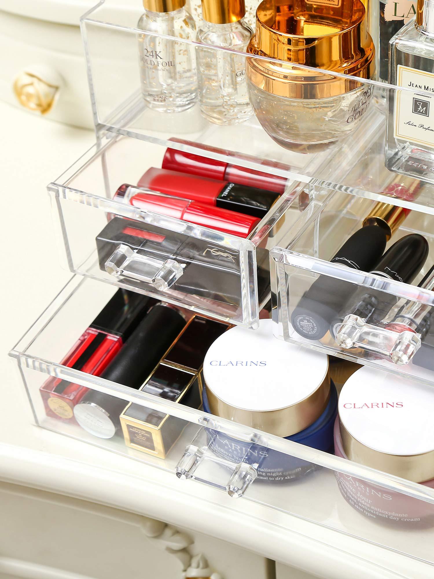 MOOCHI MOOCHI Professional Cosmetic Makeup Organizer Dust Water Proof Cosmetics Storage Display Case with Drawers Portable For Brushes Lipsticks Jewelry