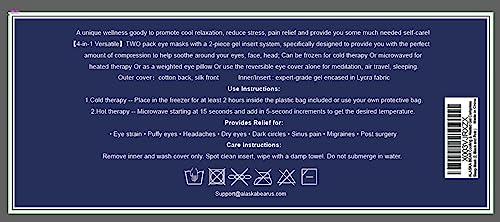 ALASKA BEAR ALASKA BEAR Cooling Gel Eye Mask Weighted Silk Sleep Mask & Cotton Eyeshades Cold & Hot Compress for Pain Relief, 180g Heavy, 2 Set(Black & Pink)