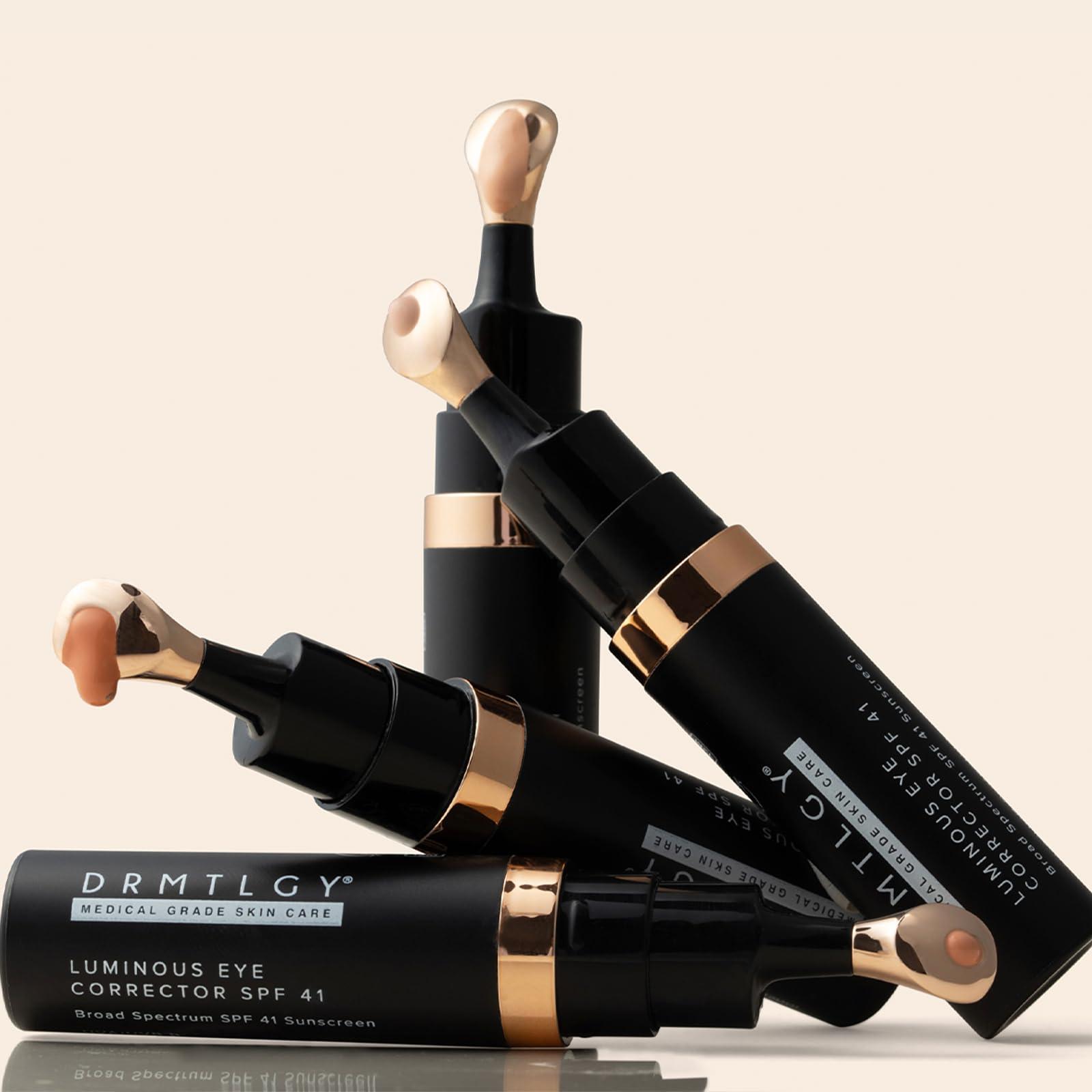 DRMTLGY DRMTLGY Luminous Eye Corrector SPF 41, Under Eye Color Corrector for Dark Circles, Anti-Aging Tinted Eye Cream, Hydrating Eye Serum with Peach Undertone FSA/HSA Eligible, Medium