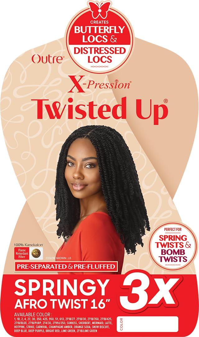 Outre Outre X-Pression - Twisted Up - Springy Afro Twist 16\" 3X 5 Packs (CHAMPAGNE AMBER)