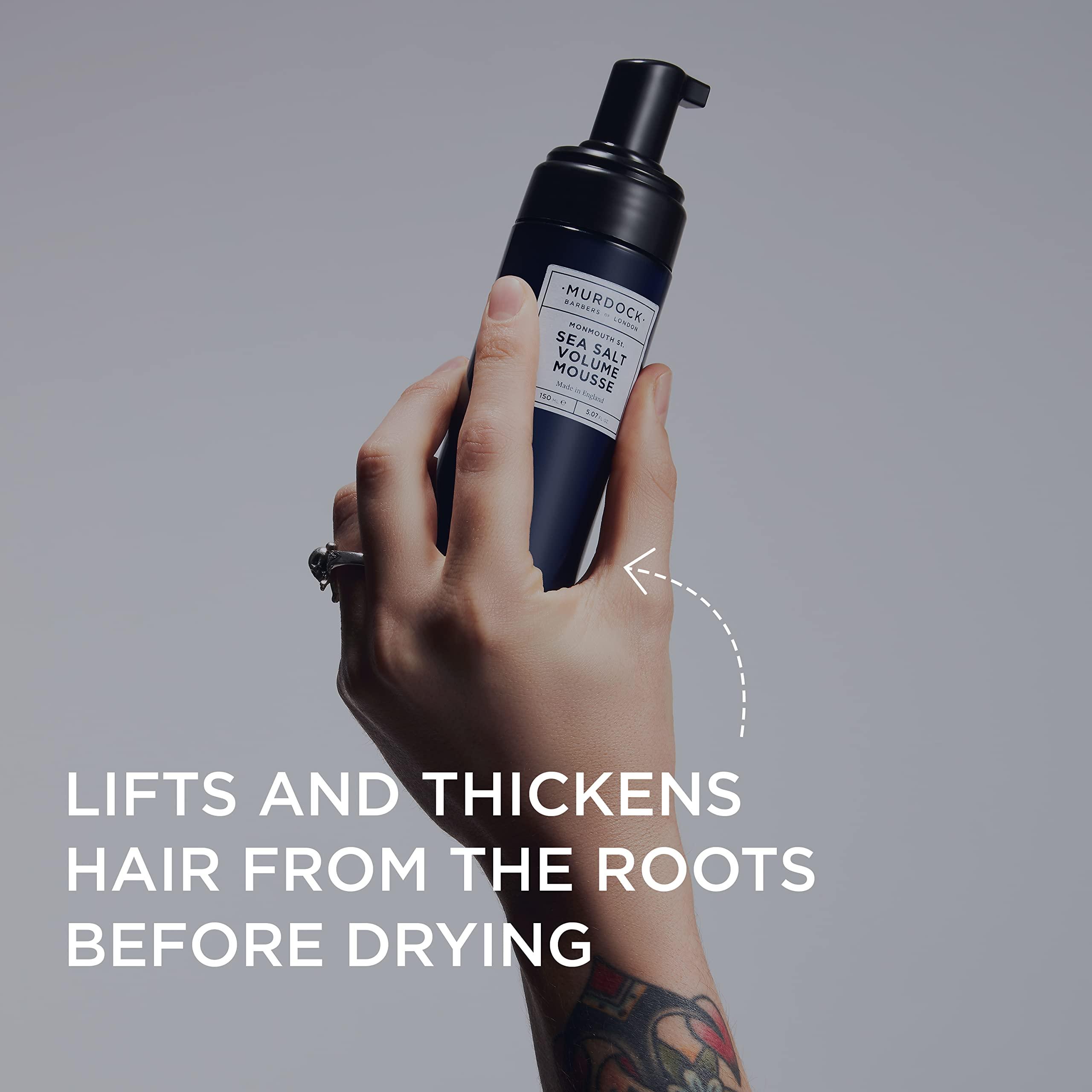 Murdock London Murdock London Sea Salt Spray 150ml, Volume Mousse 5.07oz, and Texture Paste 1.76oz - Paraben Free, Adds Texture and Volume, Achieve a Low-Sheen Finish