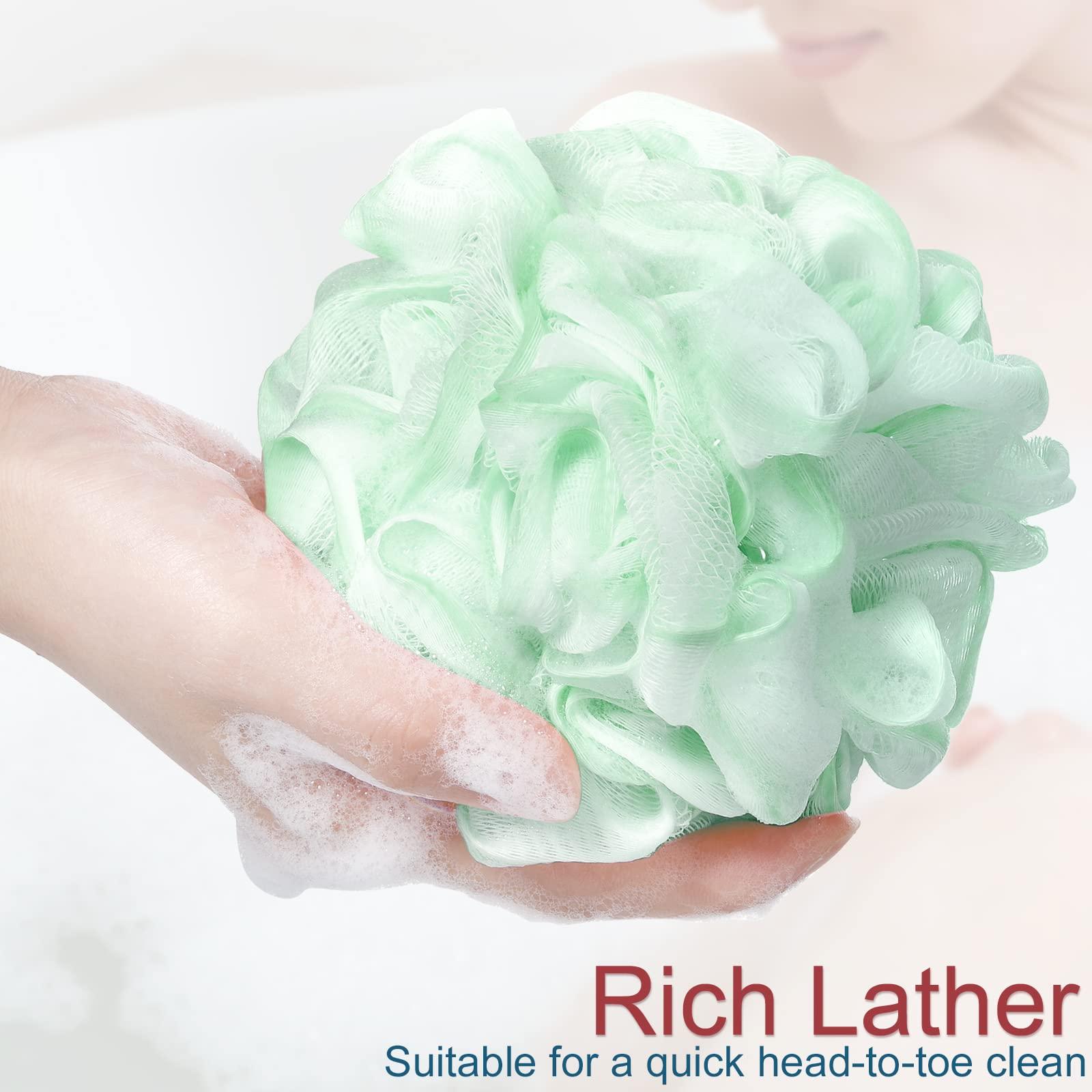 Shellwei Shellwei 48 Pack Bath Sponge Shower Loofahs Bulk Pack 50g Soft Net Body Scrubber Shower Pouf Sponge Ball Body Exfoliating Bath Scrunchies for Men and Women